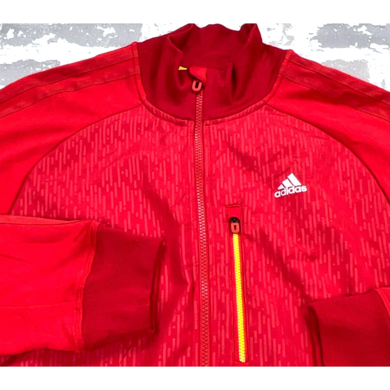 Adidas Adidas Jacket Men Medium Red Yellow Track Sweatshirt Warm Up Soccer Adult * Track Jacket Men Medium Red Yellow Adidas Size US M / EU 48-50 / 2 - 2 Thumbnail