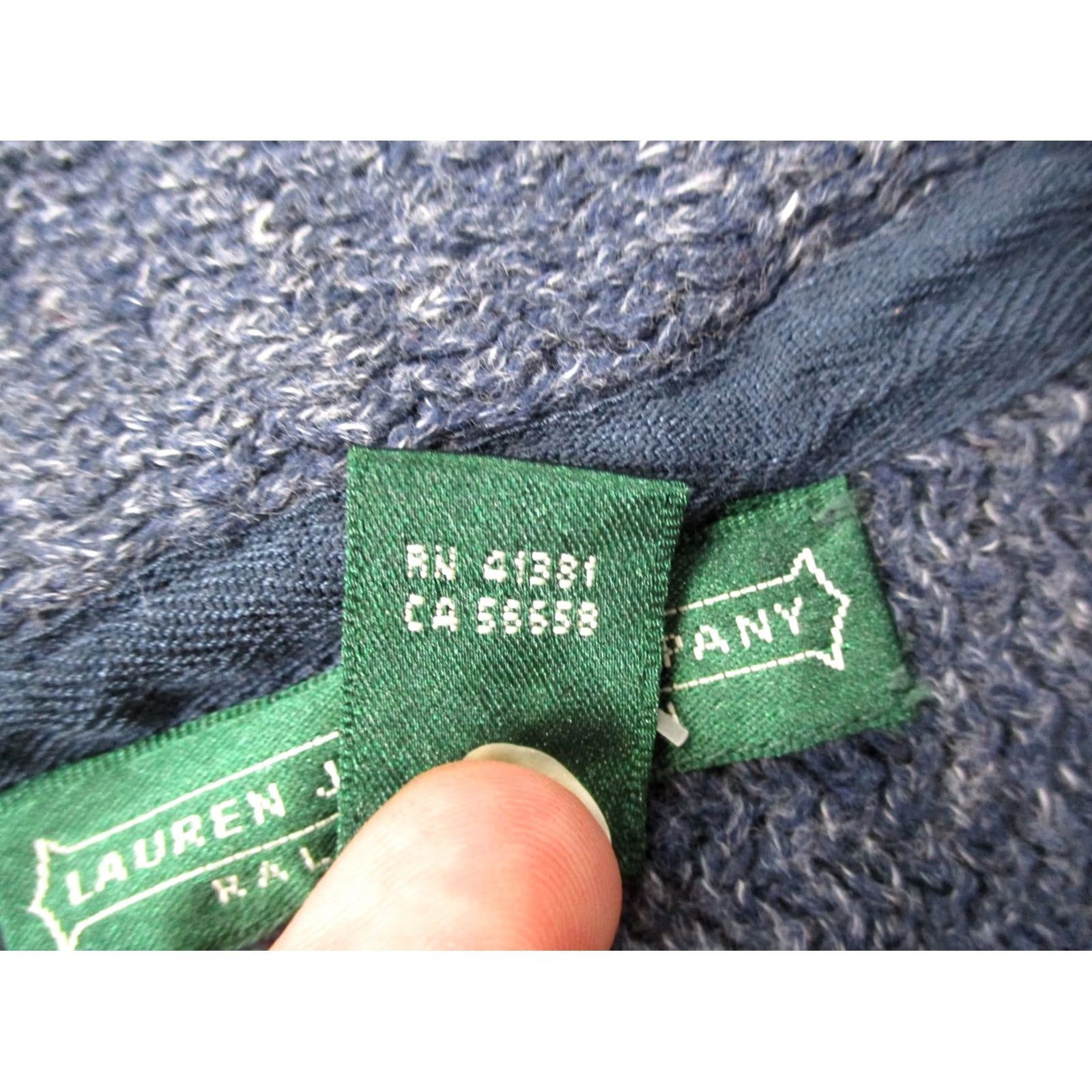 Ralph Lauren Lauren Ralph Lauren Jeans Co Sweater Cardigan Womens XL Blue with Thermal Knit High Neck Casual 90s Theme Womens XL Blue Cardigan Sweater Size XL / US 12-14 / IT 48-50 - 7 Thumbnail