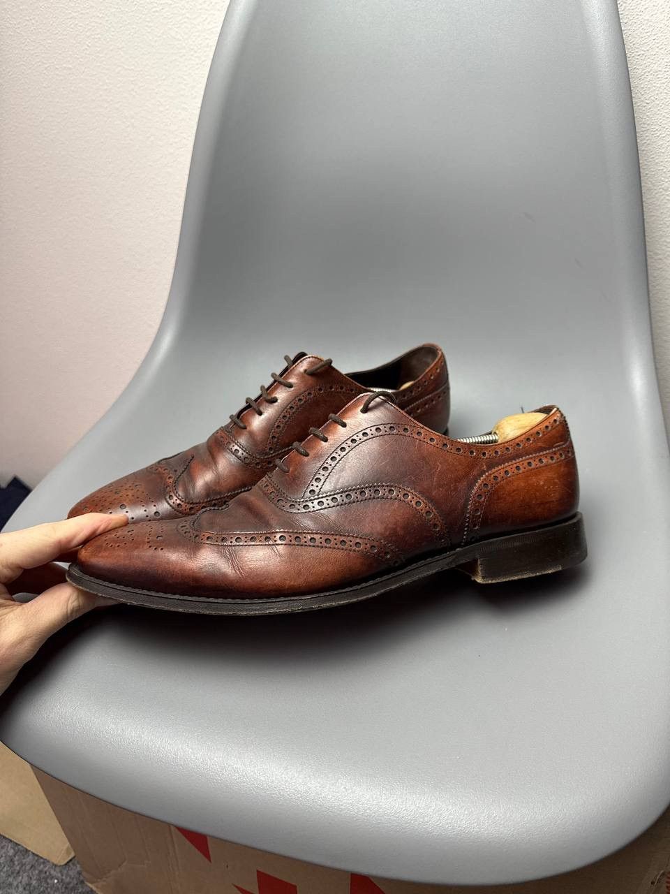 Prada LUXURY PRADA WINGTIP FULL BROGUE SHOES BROWN Size US 8 / EU 41 - 6 Thumbnail