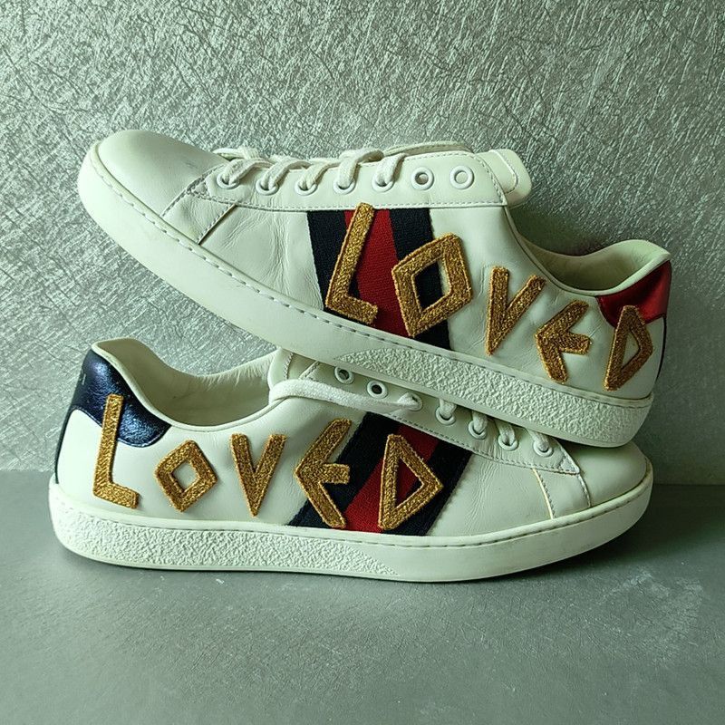 Gucci Gucci Ace Loved Embroidered Fashion Sneakers Size US 8 / EU 41 - 8 Thumbnail