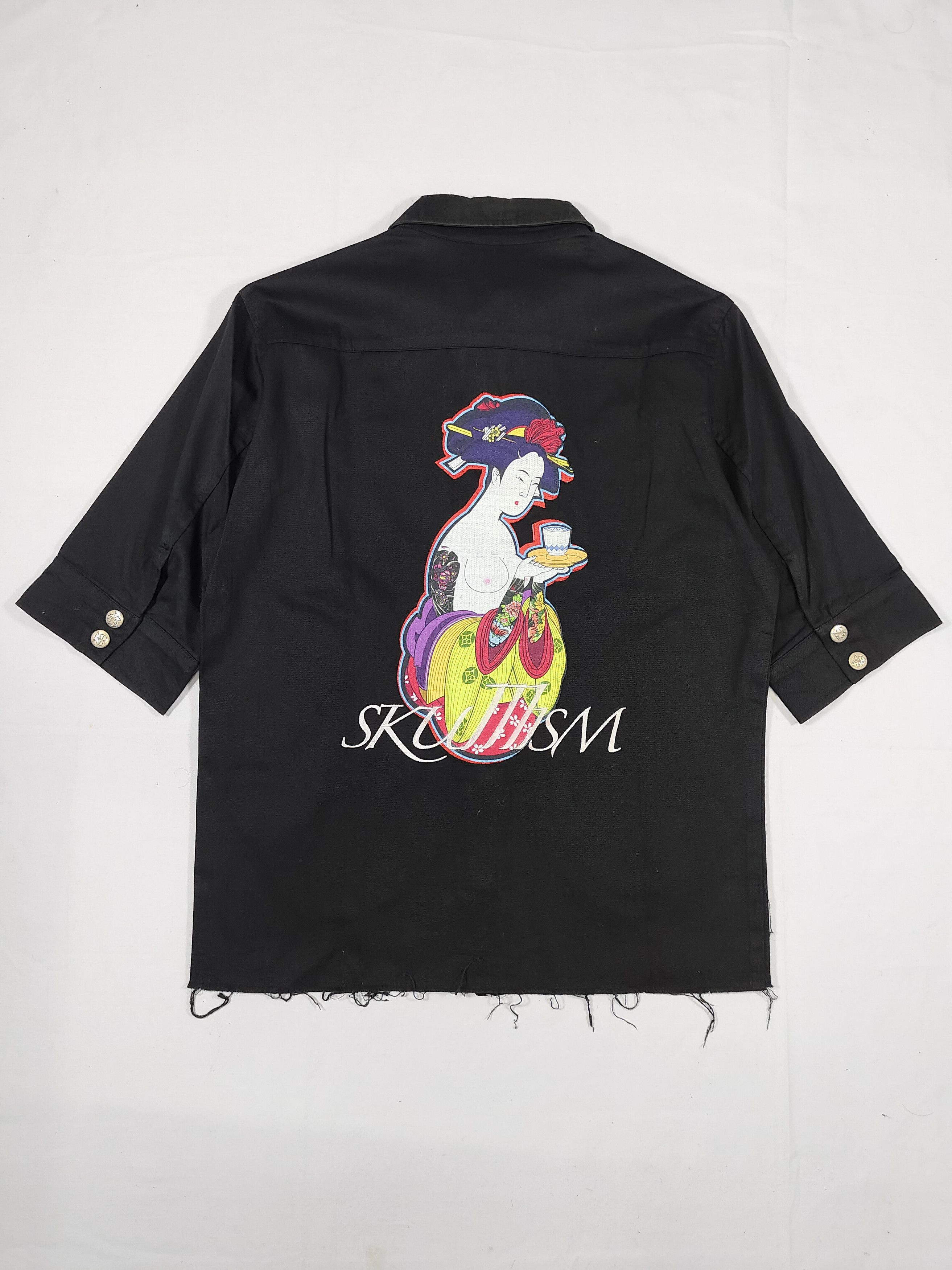 Seditionaries 00s Skullism Archive Japanese Geisha Oni Pacth Cropped Shirt Size US M / EU 48-50 / 2 - 6 Thumbnail