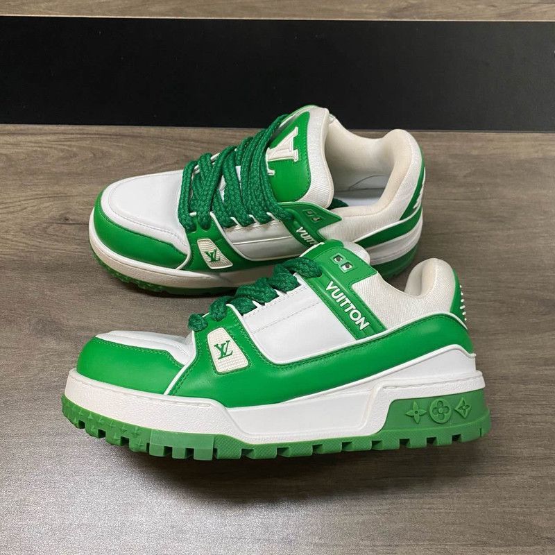 Louis Vuitton Louis Vuitton Trainer Maxi Sneakers in White and Green -250 Size US 8.5 / EU 41-42 - 6 Thumbnail