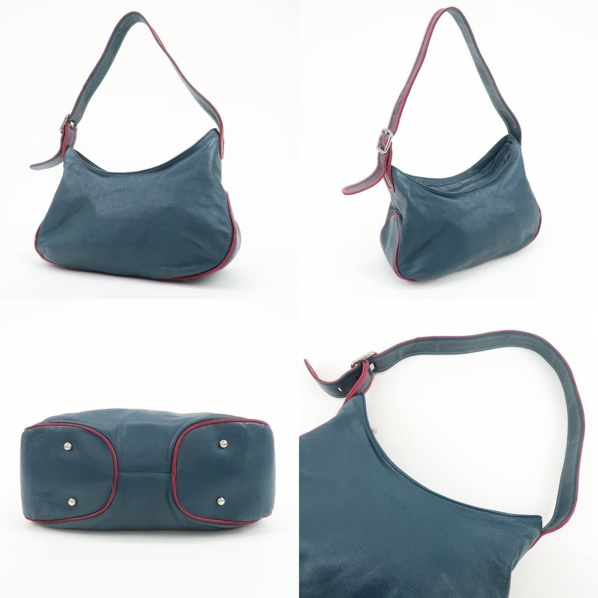 Loewe Loewe Nappa Leather Shoulder Bag Blue Size ONE SIZE - 3 Thumbnail