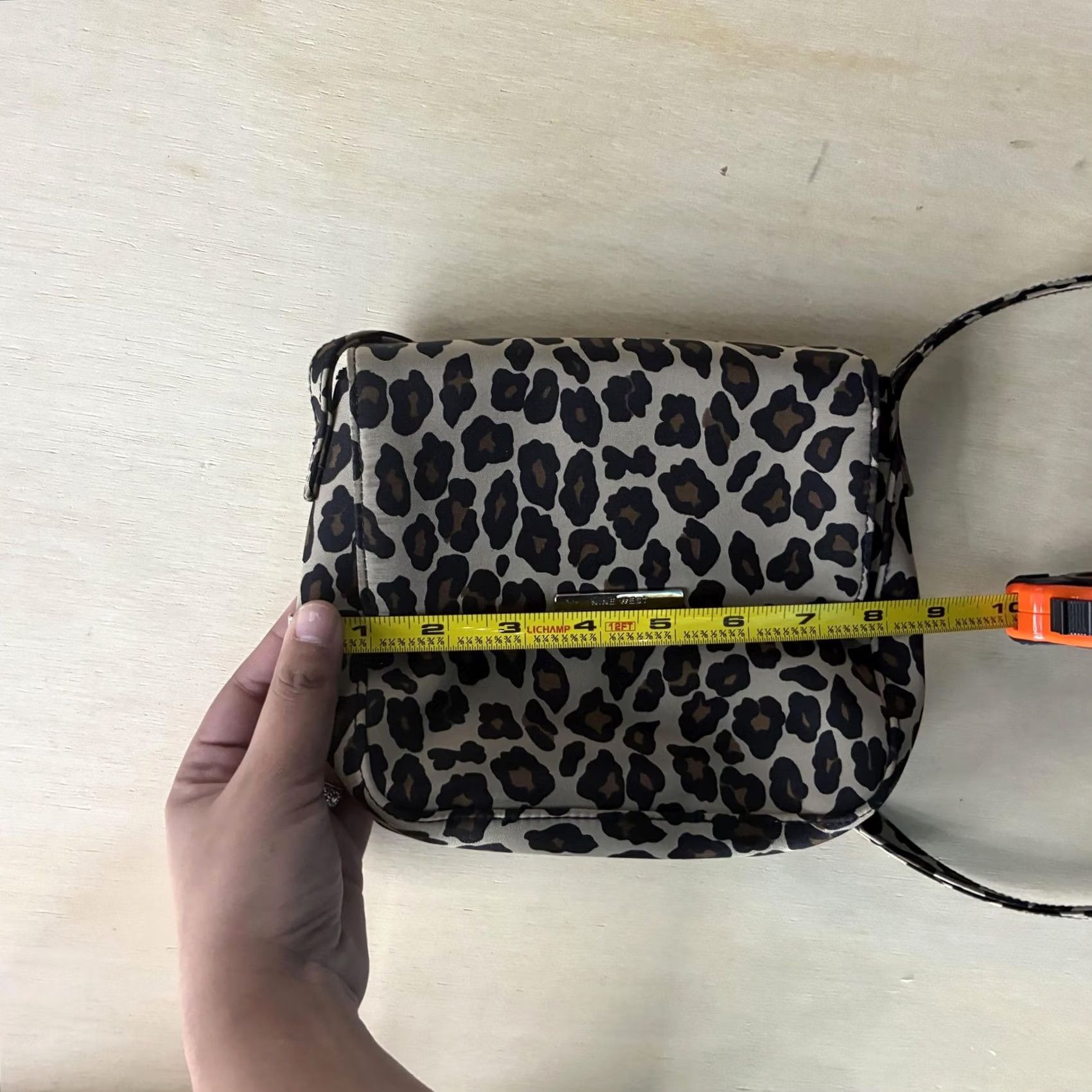 Nine West Nine West Crossbody Womens Small Beige Leopard Polyester Magnetic Closure Bag Size ONE SIZE - 6 Thumbnail