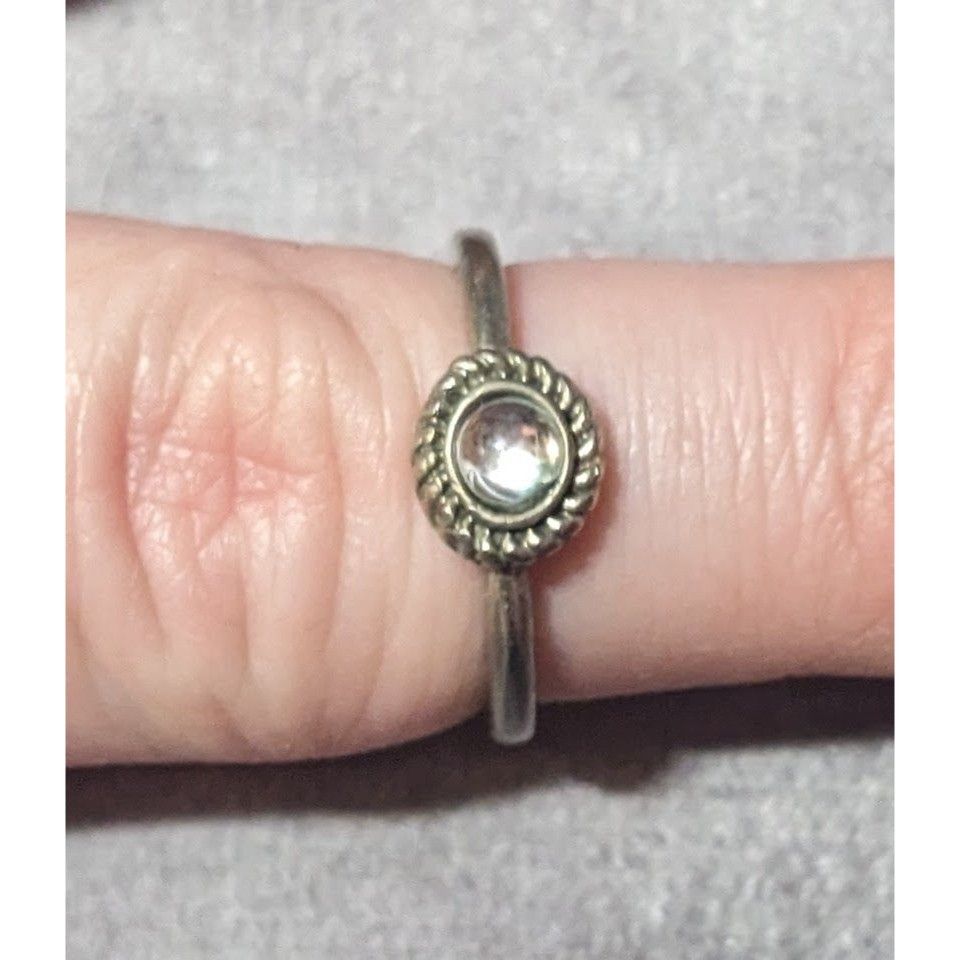 Other Minimalist Silver Tone Ring With Clear Cabochon Size 7 Size ONE SIZE - 11 Thumbnail