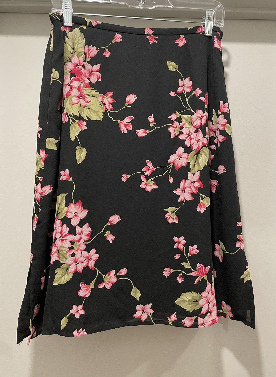 Vintage VTG 90s Y2K First Issue Liz Claiborne Black & Pink Skirt Size 34" / US 12 / IT 48 - 4 Thumbnail