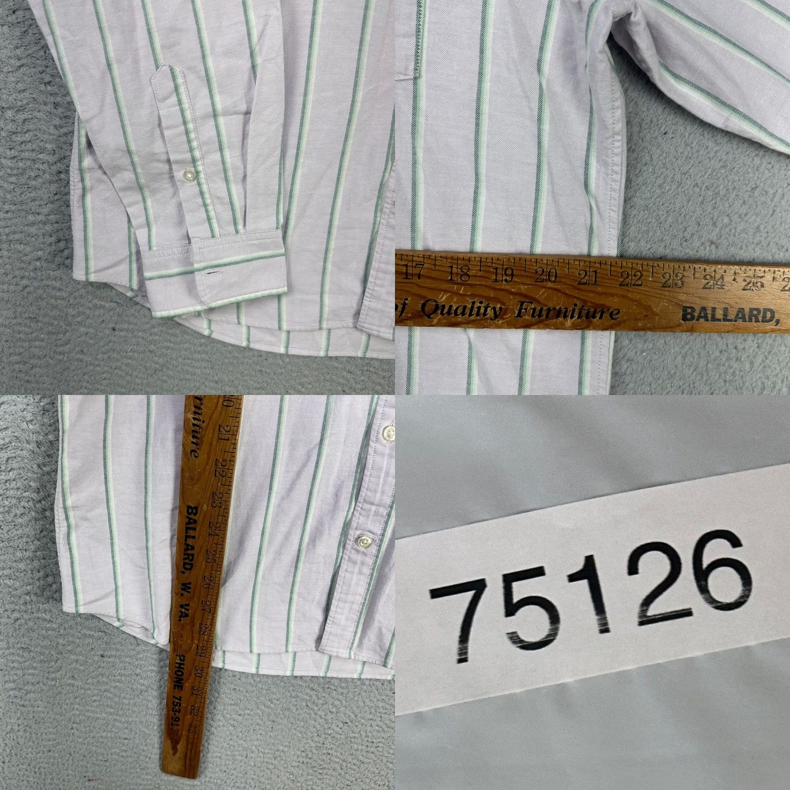 Gap Gap Mens Button-Down Shirt Large White Green Striped Pocket Stretch Casual NEW Size US L / EU 52-54 / 3 - 8 Thumbnail