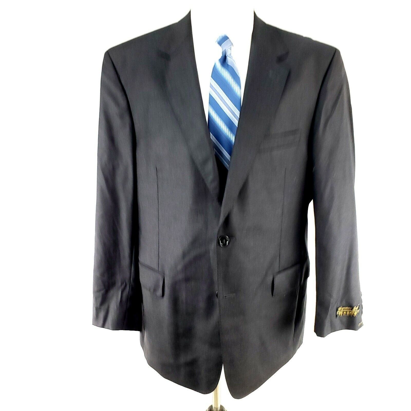 Jos. A. Bank NEW Jos A Bank Signature Gold 44R 2 Button Charcoal Gray Woo Size 44R - 2 Thumbnail
