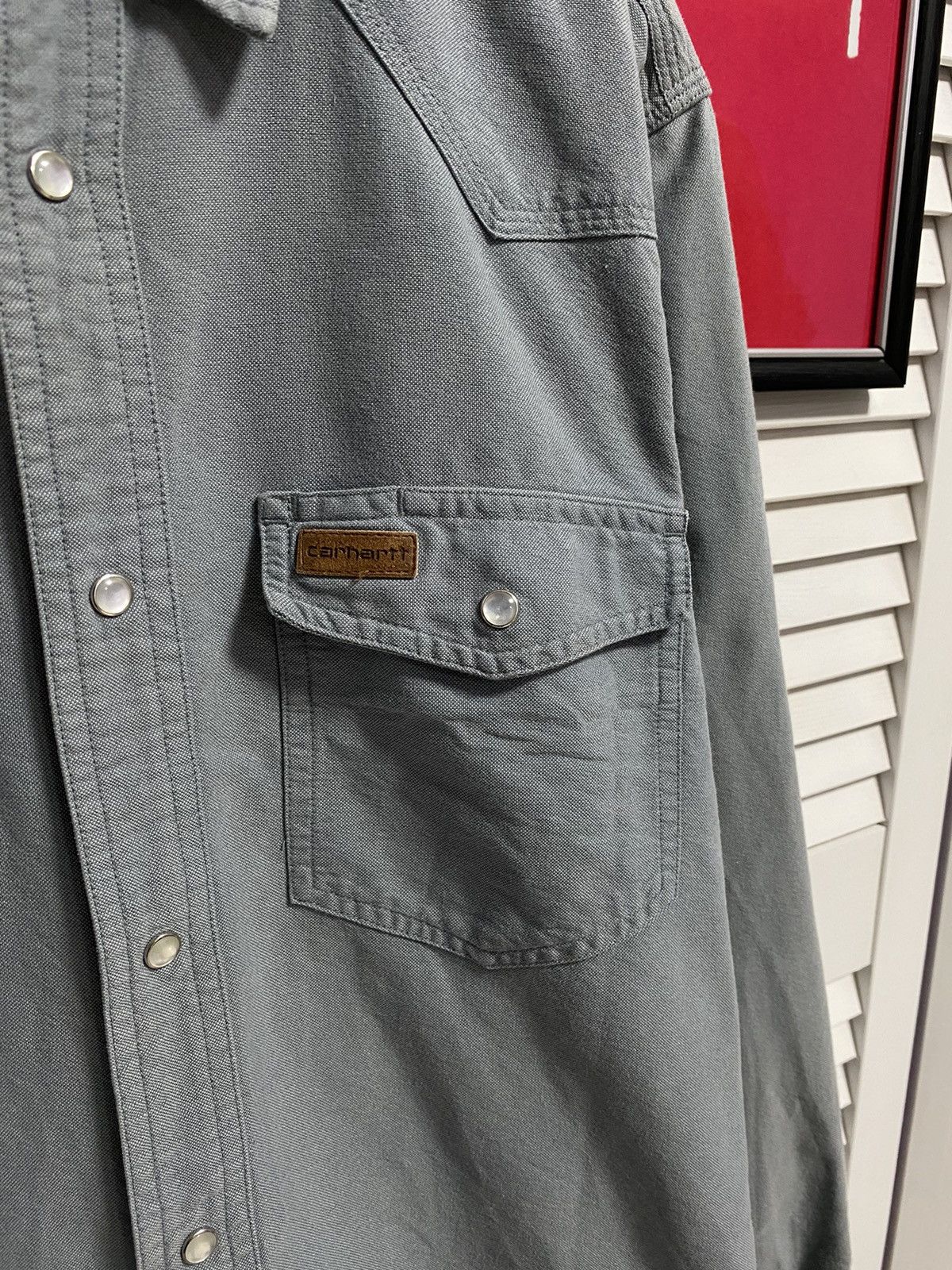 Carhartt × Vintage Vintage Shirt Tee Button Up Carhartt Overshirt Leather Logo Size US M / EU 48-50 / 2 - 3 Thumbnail