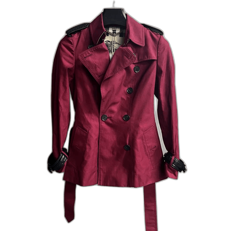 Burberry Burberry Burgundy Double-Breasted Jacket Size M / US 6-8 / IT 42-44 - 1 Thumbnail