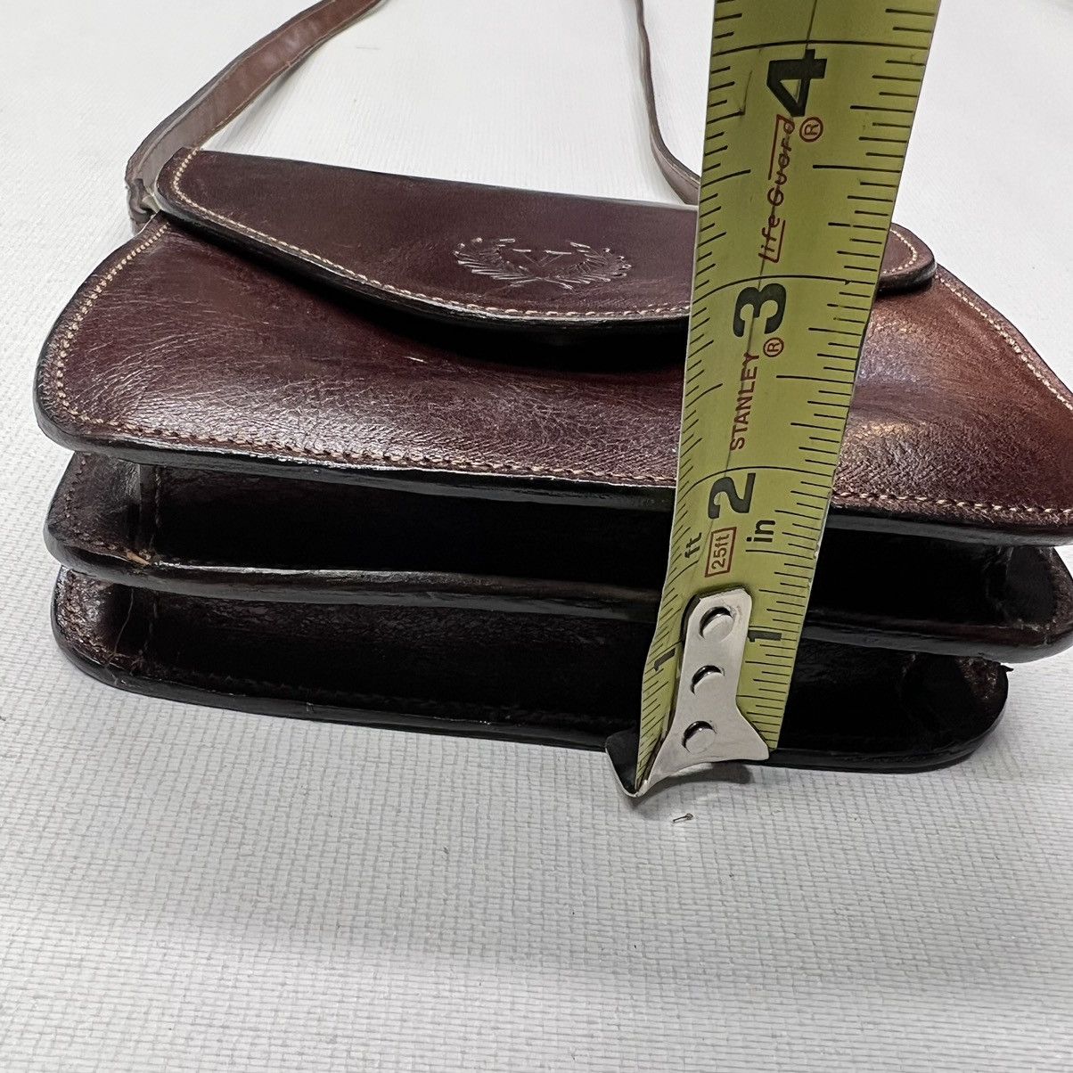 Firenze × Vintage Firenze Leather Bag Brown Saddle Shoulder Crossbody Handbag Size ONE SIZE - 18 Thumbnail