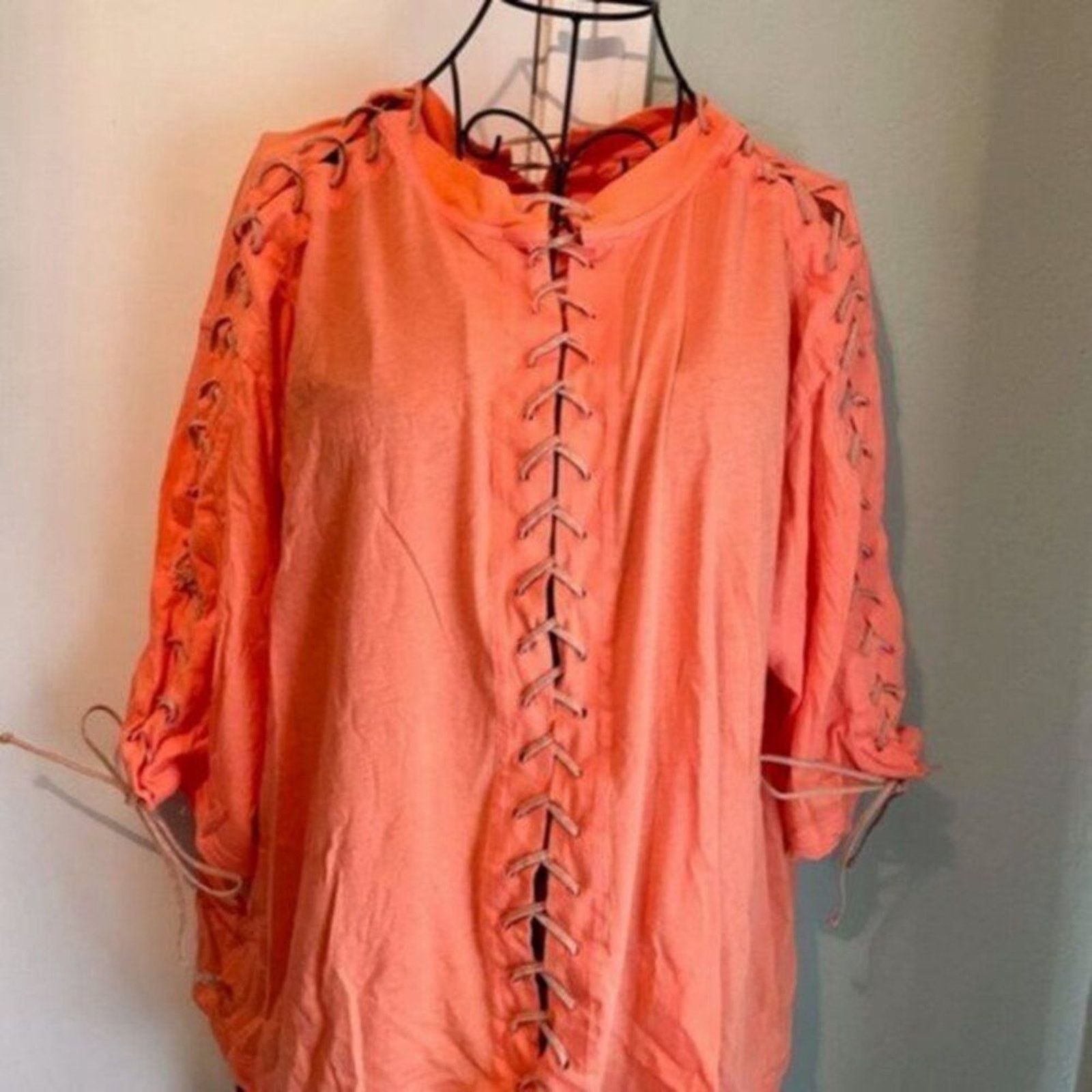 Unravel Project Unravel Project lace up shirt orange L Size L / US 10 / IT 46 - 4 Thumbnail