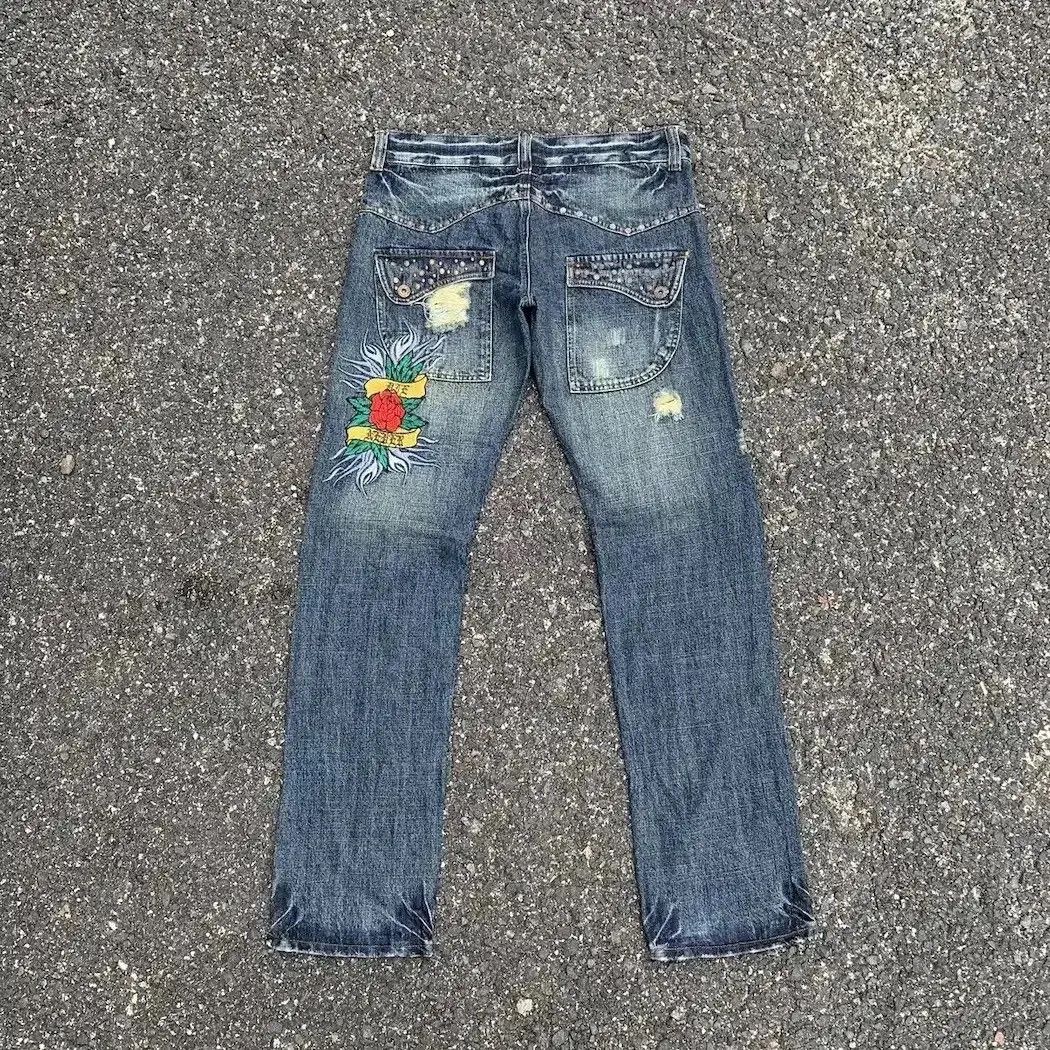 Hysteric Glamour W33 L33🔥La Gate Jeans Embroidery Denim Studded Ripped Pants Size US 33 - 11 Thumbnail