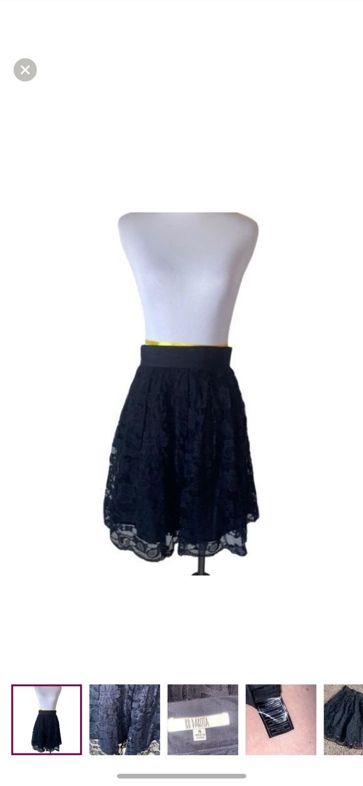 BB Dakota Bb Dakota black lace skirt size 4 Size 27" / US 4 / IT 40 - 1 Thumbnail
