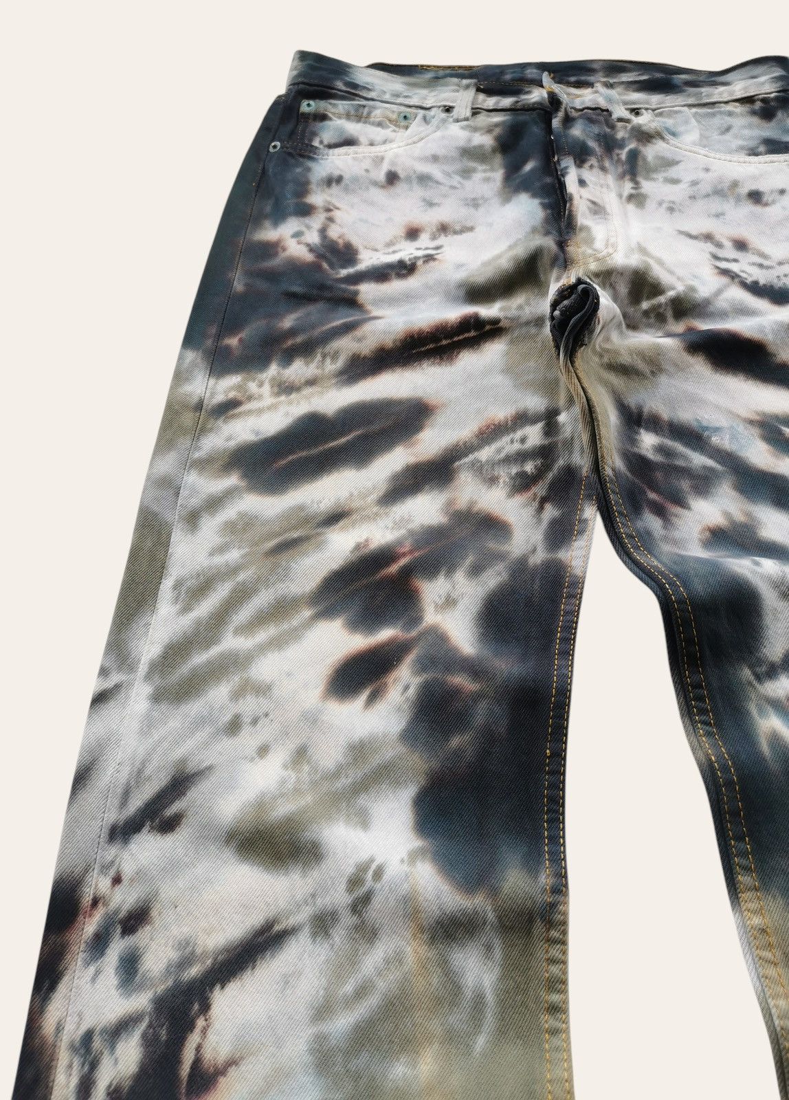 Levi's Vintage Levis 501 Bleach Tie Dye Denim Jeans Size US 32 / EU 48 - 10 Thumbnail