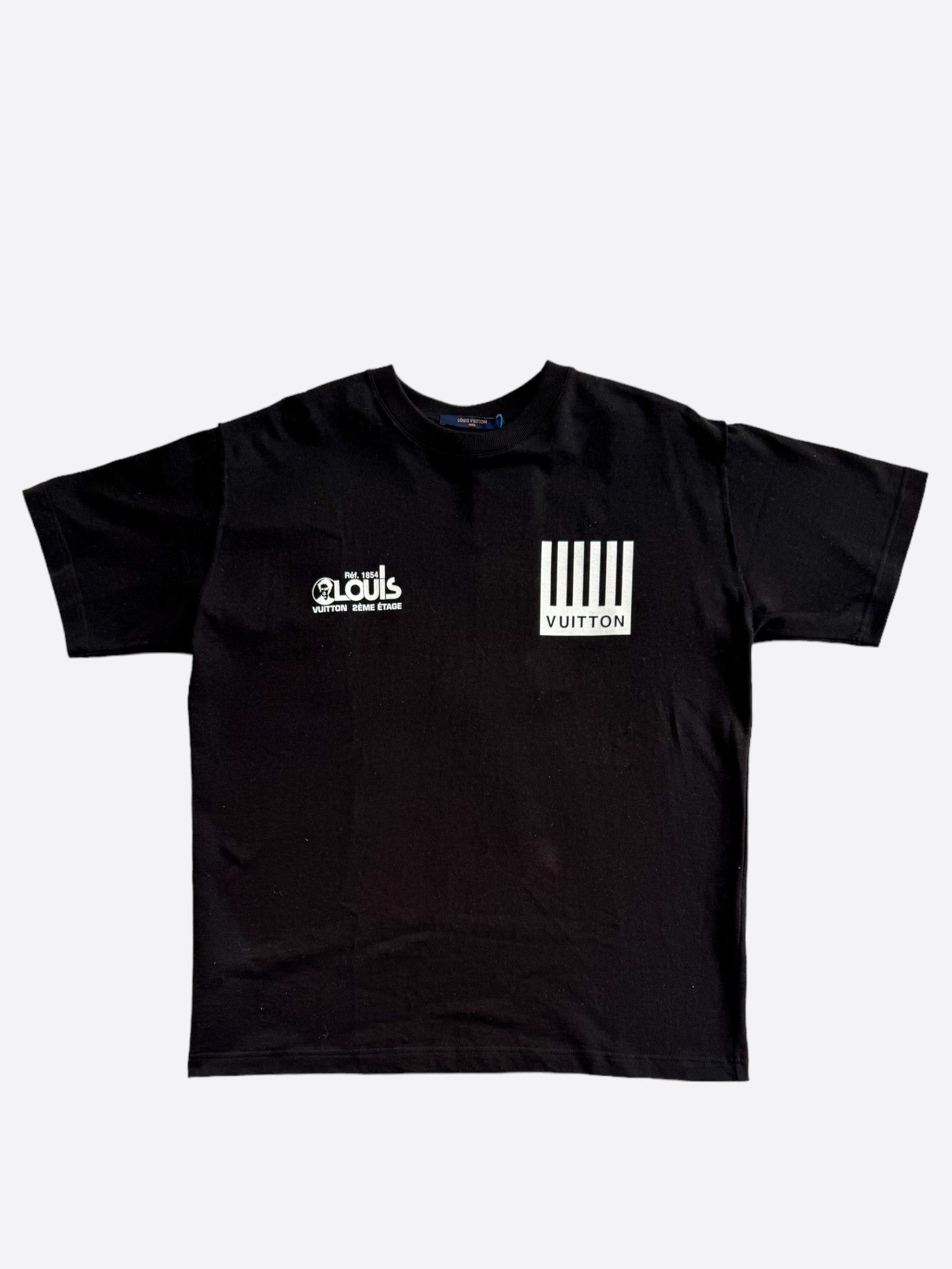 image of Louis Vuitton Black Barcode Logo T-Shirt, Men's (Size Large)