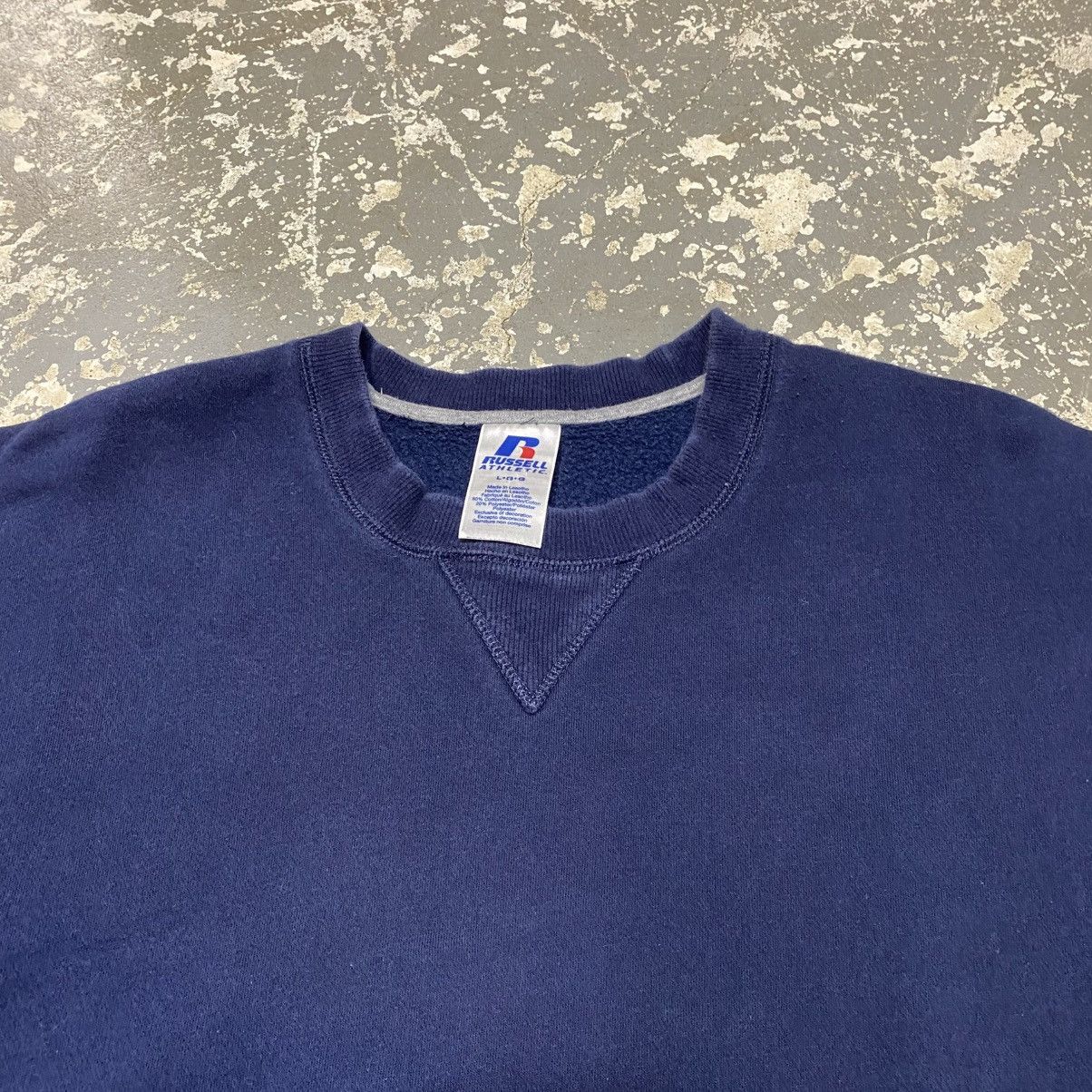 Russell Athletic × Vintage Vintage Russell Athletic Navy Blank Boxy Crewneck Hoodie Size US L / EU 52-54 / 3 - 10 Thumbnail