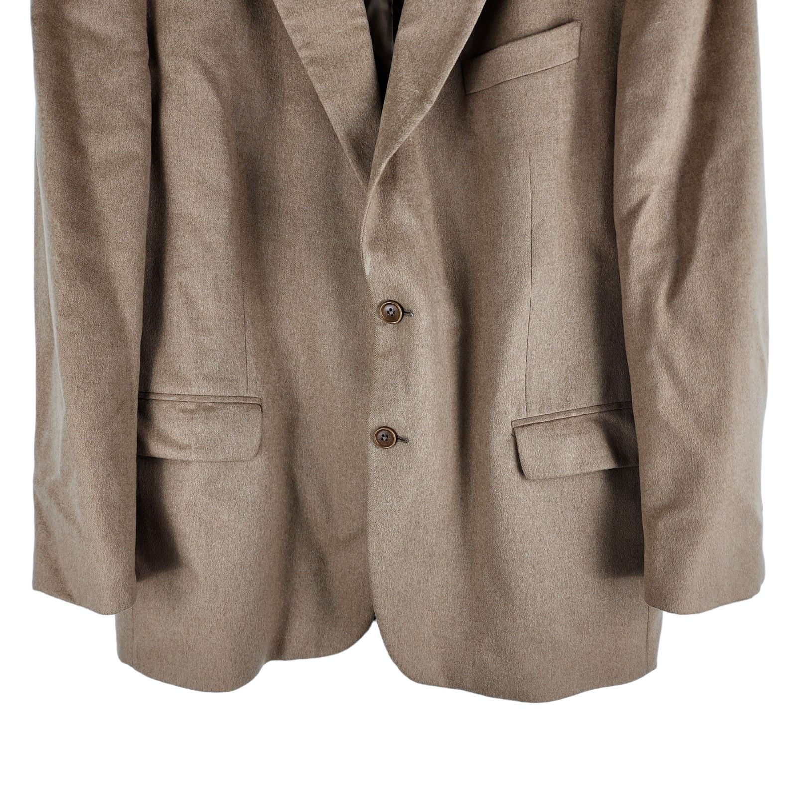 Brooks Brothers Brooks Brothers Italian Camel Hair Two Button Blazer Beige Size 46R - 3 Thumbnail