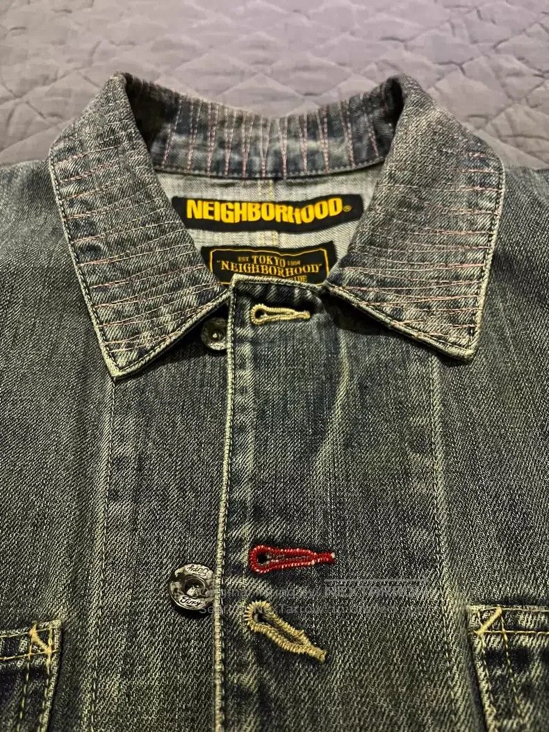 Neighborhood Neighborhood Four-pocket Destroyed Oiled Washed Denim Jack Size US M / EU 48-50 / 2 - 1 Thumbnail