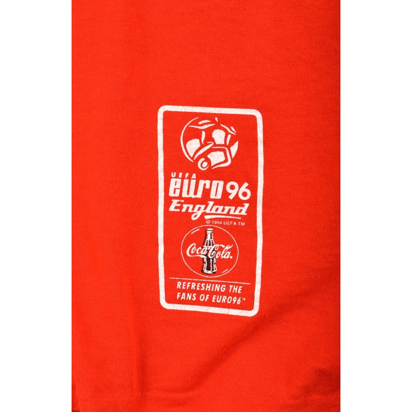 Vintage Screen Stars Coca Cola England Refreshing the Fans of Euro 96 Vtg T-Shirt XL Mens Red Size US XL / EU 56 / 4 - 6 Thumbnail