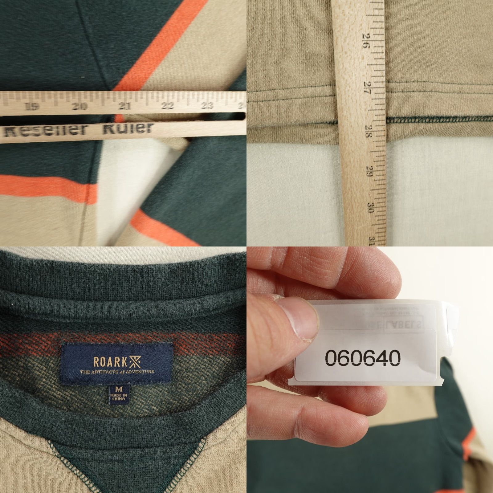 Roark Roark Sweatshirt Men Medium Green Beige Stripes Crewneck Pullover Sweater Bering Size US M / EU 48-50 / 2 - 8 Thumbnail