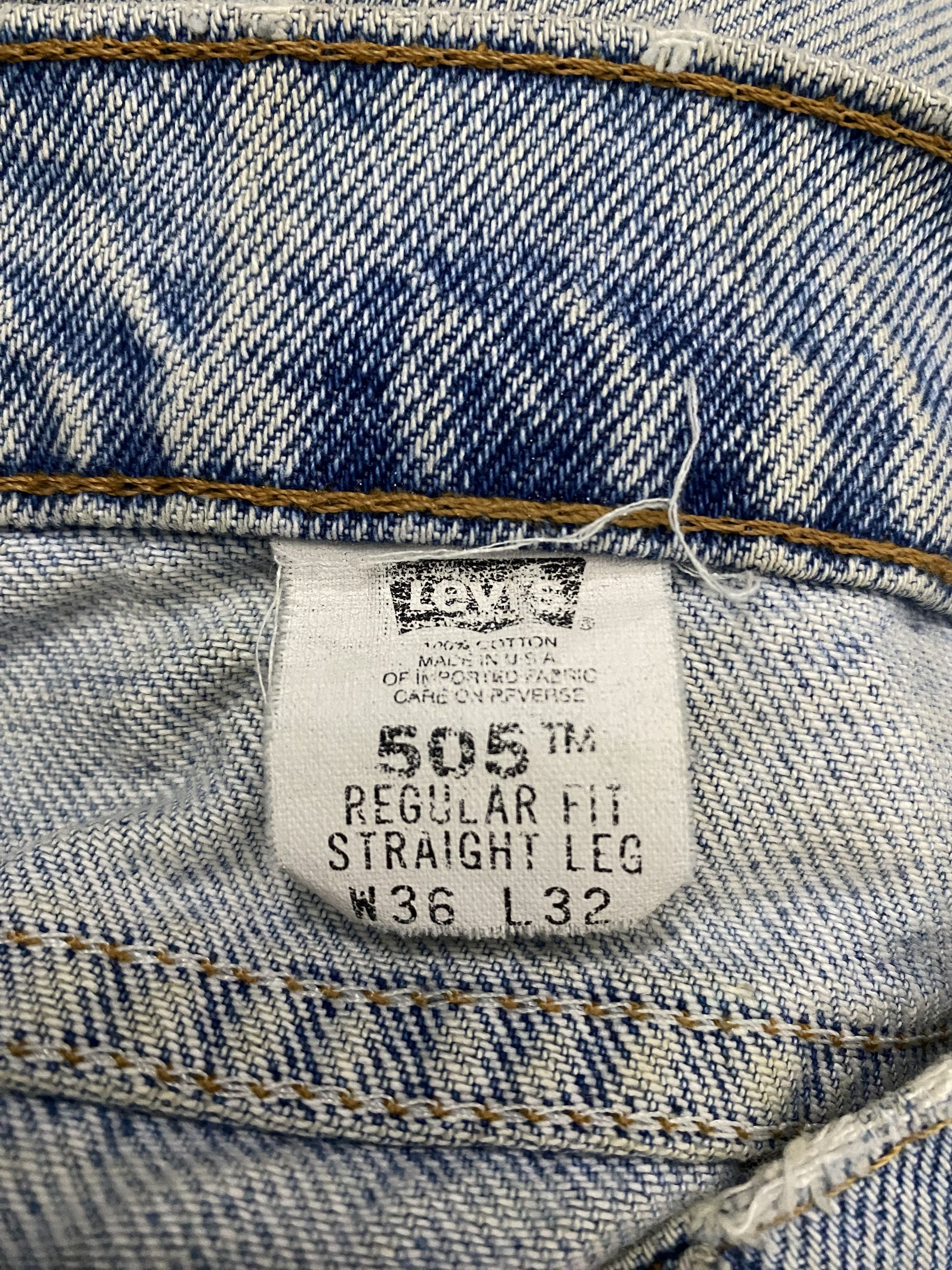 Levi's Vintage Clothing Vintage 1995 Levis 505 Denim Regular Fit Made in USA W36 L32 Size US 36 / EU 52 - 12 Thumbnail