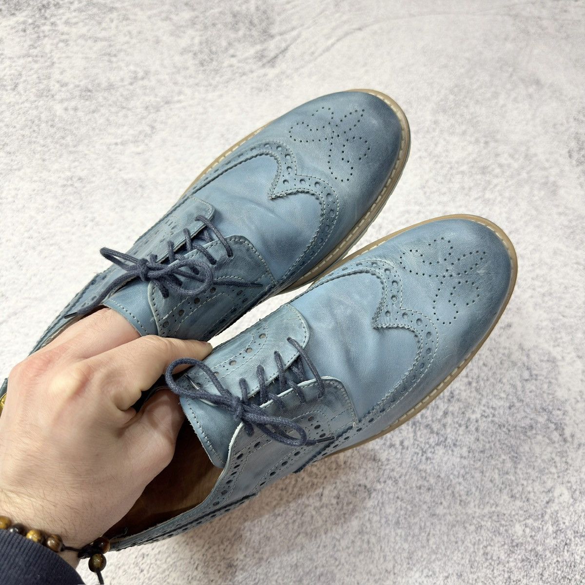 Other SF Esseffe Italy Mens Blue Leather Brogues US10 UK9 EU43 Size US 10 / EU 43 - 10 Thumbnail