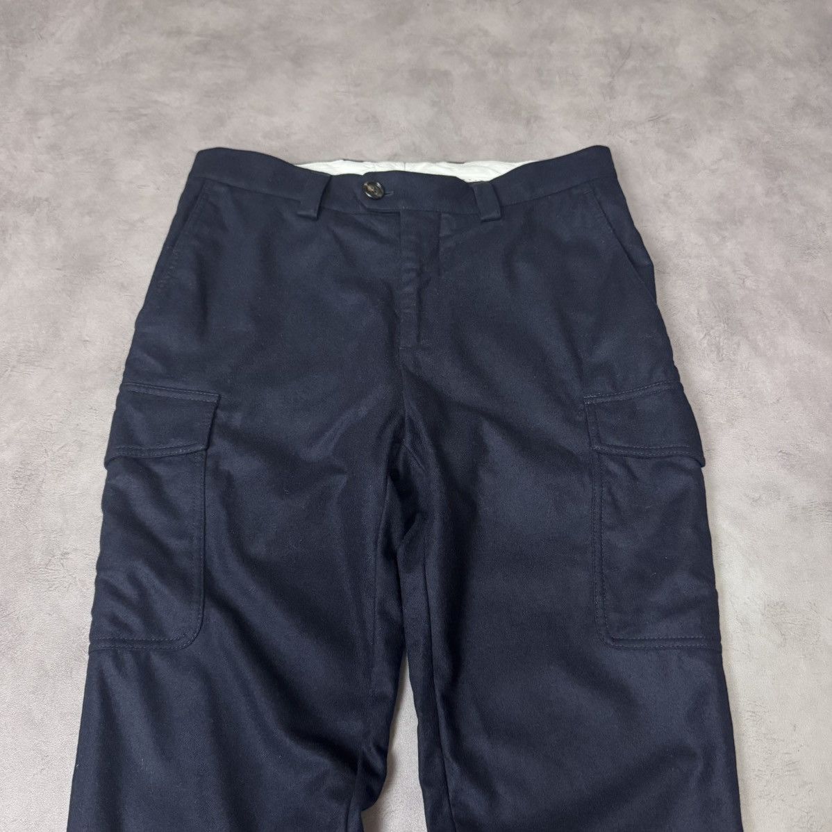 Brunello Cucinelli Brunello Cucinelli Men's Cargo Trouser Wool Navy Size:48 Size US 32 / EU 48 - 2 Thumbnail