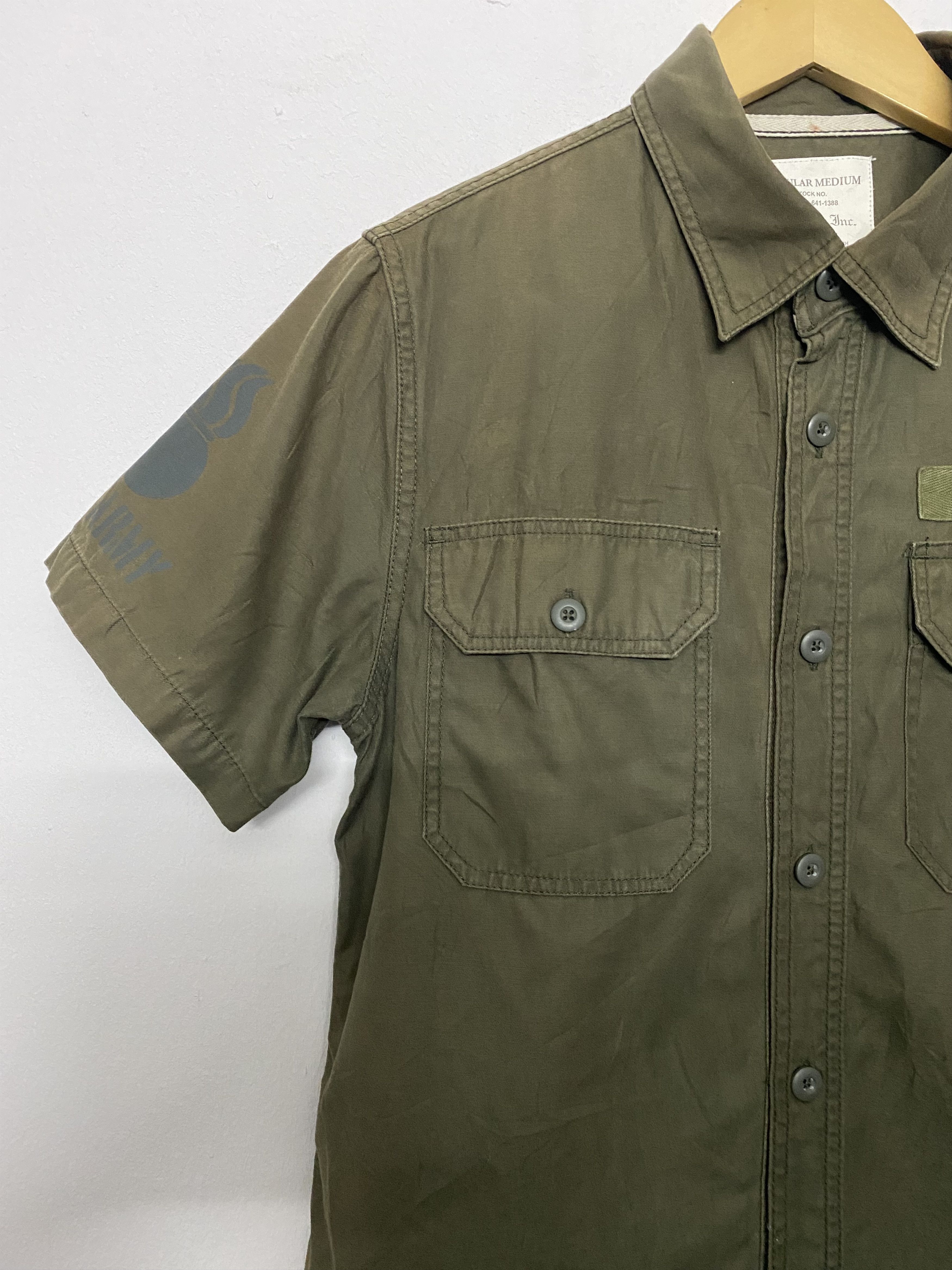 Other Houston Army Green Utility Shirt U.S. ARMY Patch Workwear Size US S / EU 44-46 / 1 - 7 Thumbnail