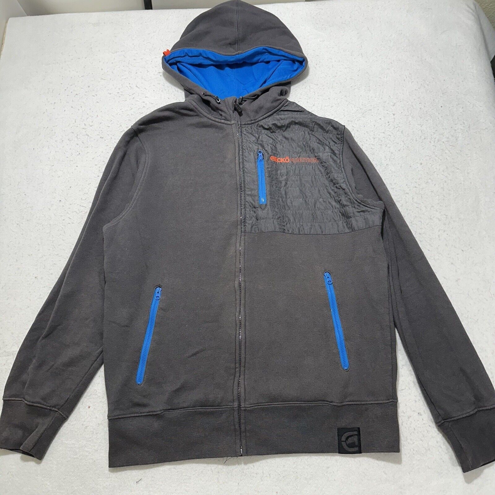 Marc Ecko Ecko Small Full Zip Hoodie Quilted Gray Athletic Sweatshirt Size US S / EU 44-46 / 1 - 1 Thumbnail