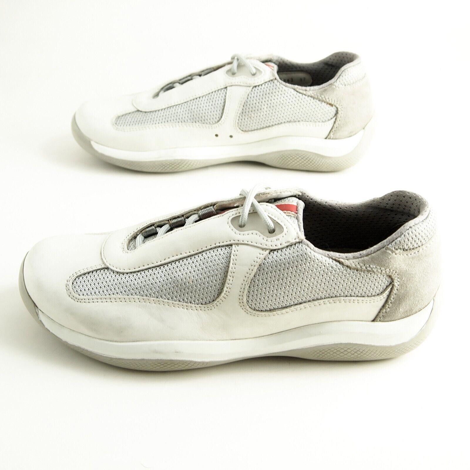 Prada Prada Americas Cup Sneakers Gray Leather Mesh EU 37 US 7 Size US 7 / IT 37 - 2 Thumbnail
