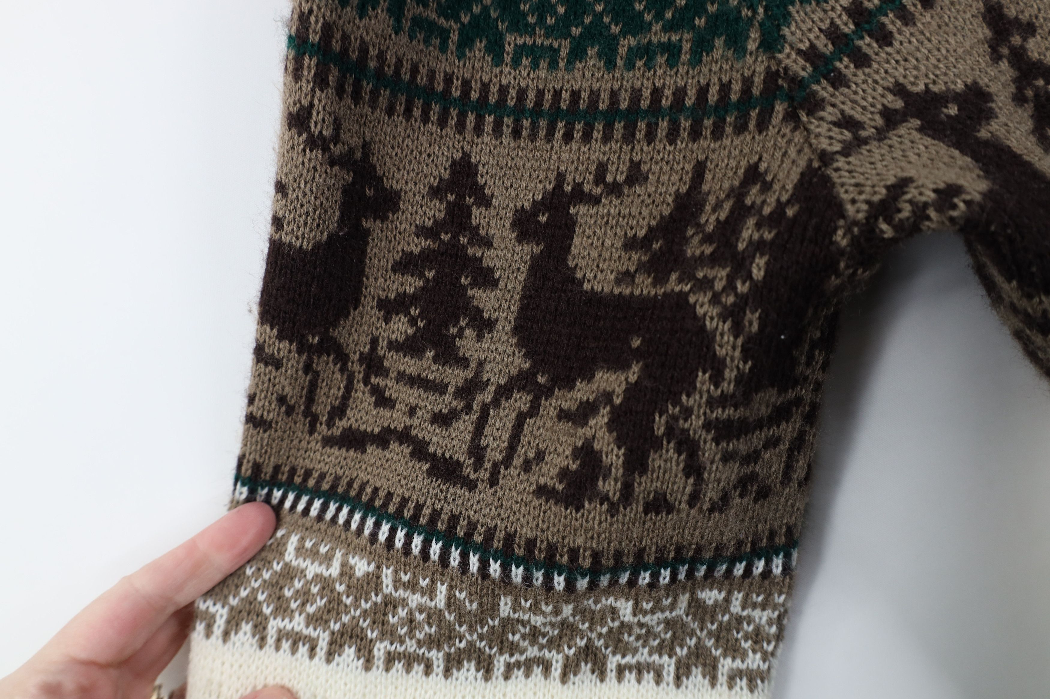 Vintage Vintage 70s Streetwear Fair Isle Cable Knit Crewneck Sweater Size US L / EU 52-54 / 3 - 6 Thumbnail