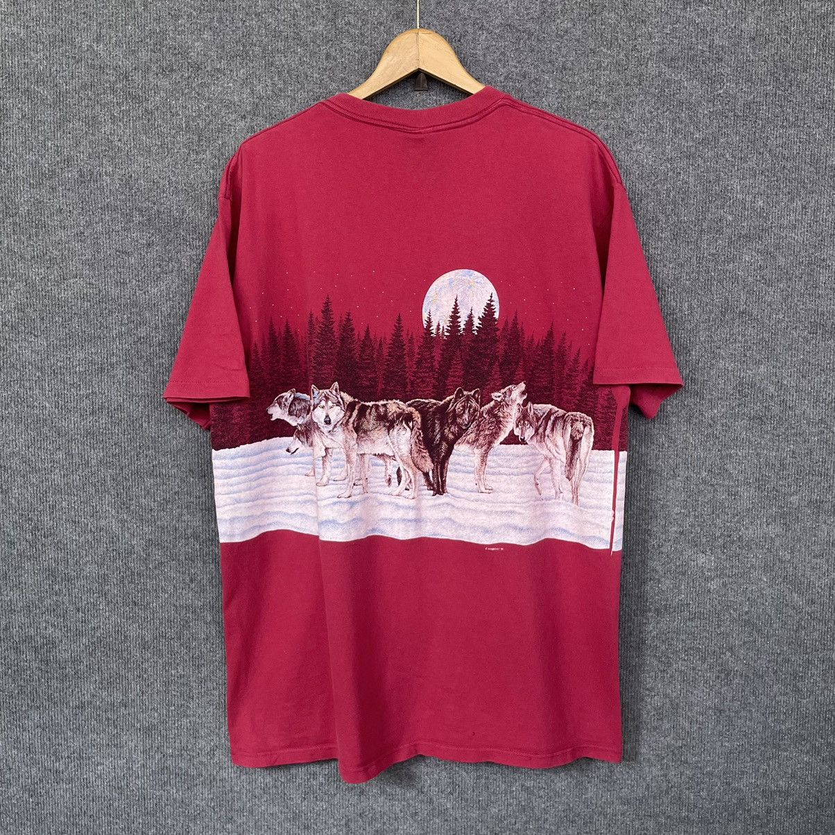 Habitat × Vintage Vintage 1991 Habitat Wolves Double Sided T Shirt Size US XL / EU 56 / 4 - 7 Thumbnail
