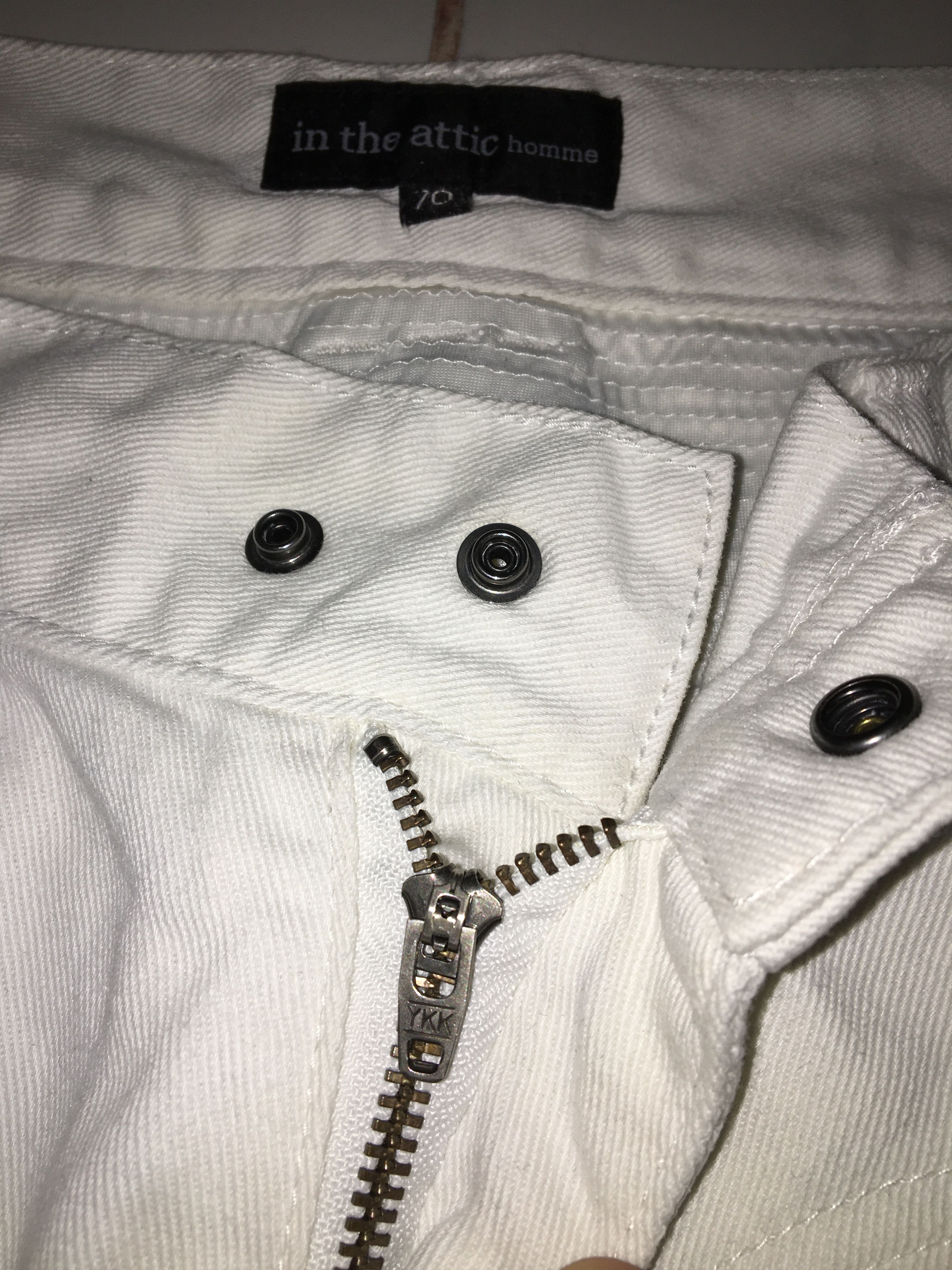 In The Attic In The Attic Biker White Denim Pants Size US 29 - 8 Thumbnail