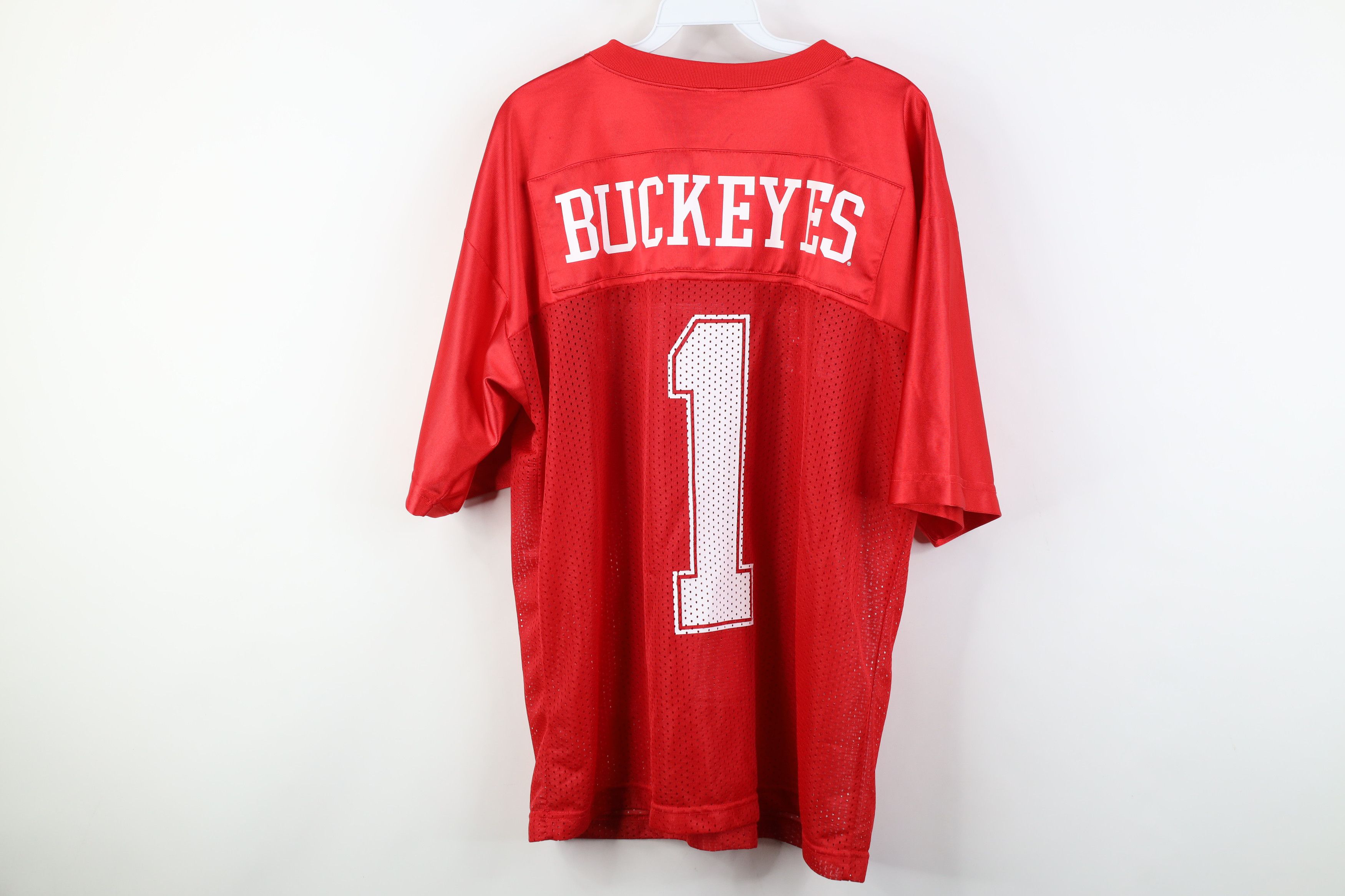 Vintage Vintage 90s Y2K Ohio State University Football Jersey Red #1 Size US L / EU 52-54 / 3 - 12 Thumbnail