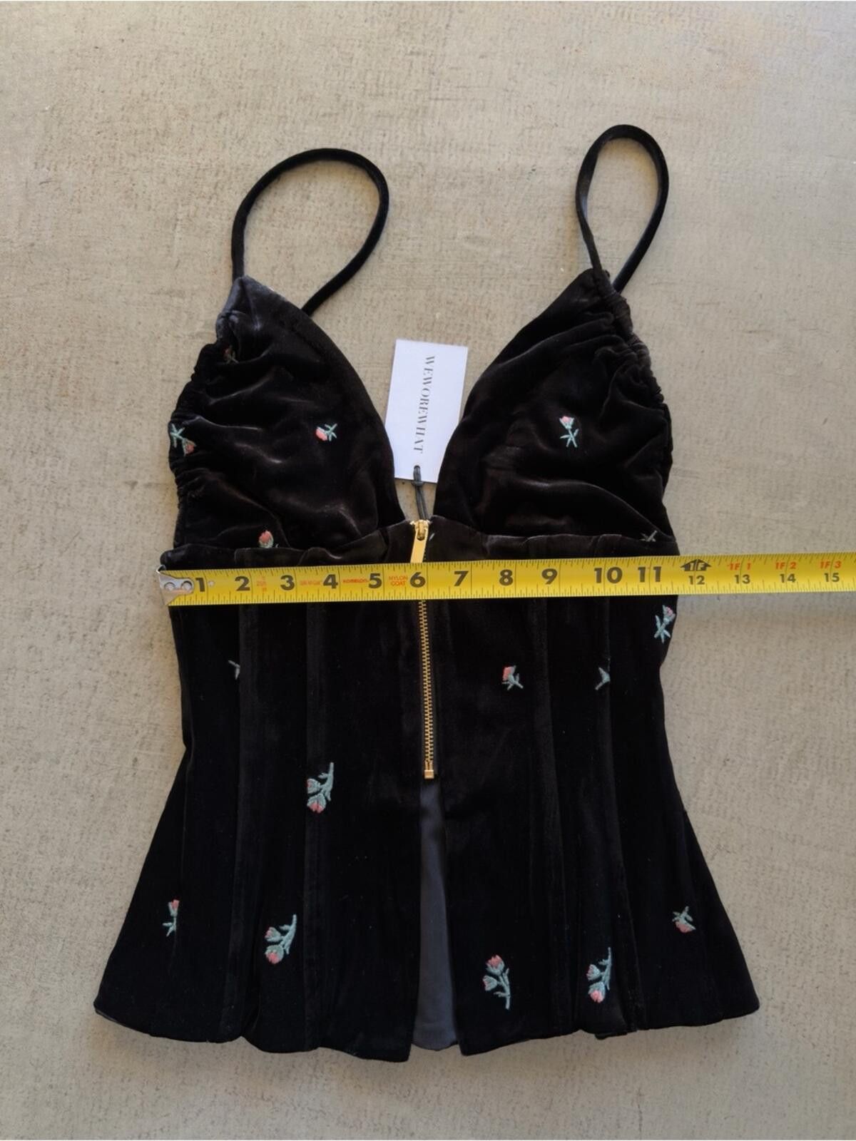 Other WeWoreWhat / Embroidered Velvet Peplum Corset / Black Size S / US 4 / IT 40 - 12 Thumbnail