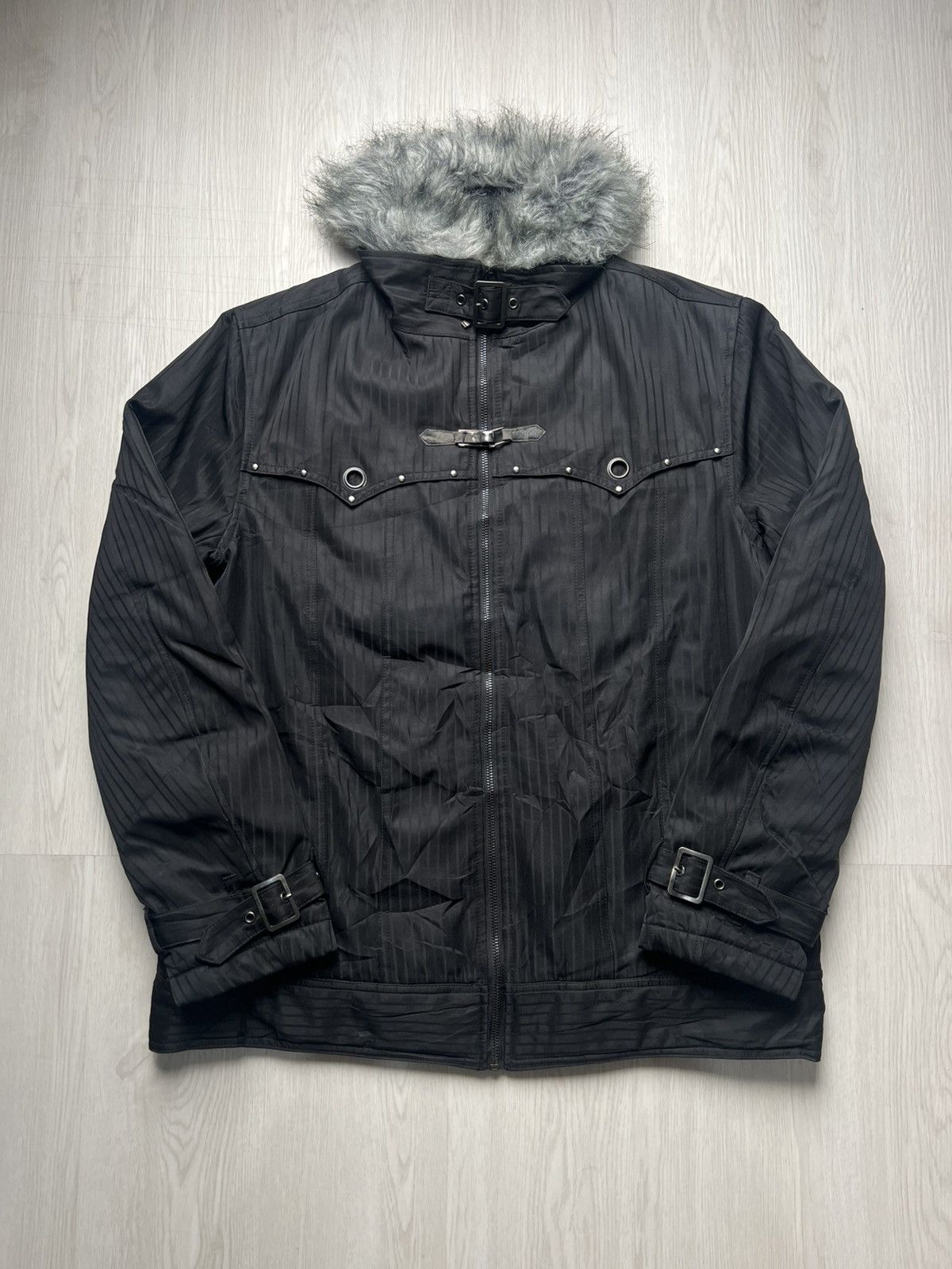 Le Grande Bleu (L.G.B.) Crazy Splendid Satisfaction Bondage Fur Biker Jacket Size US L / EU 52-54 / 3 - 1 Thumbnail