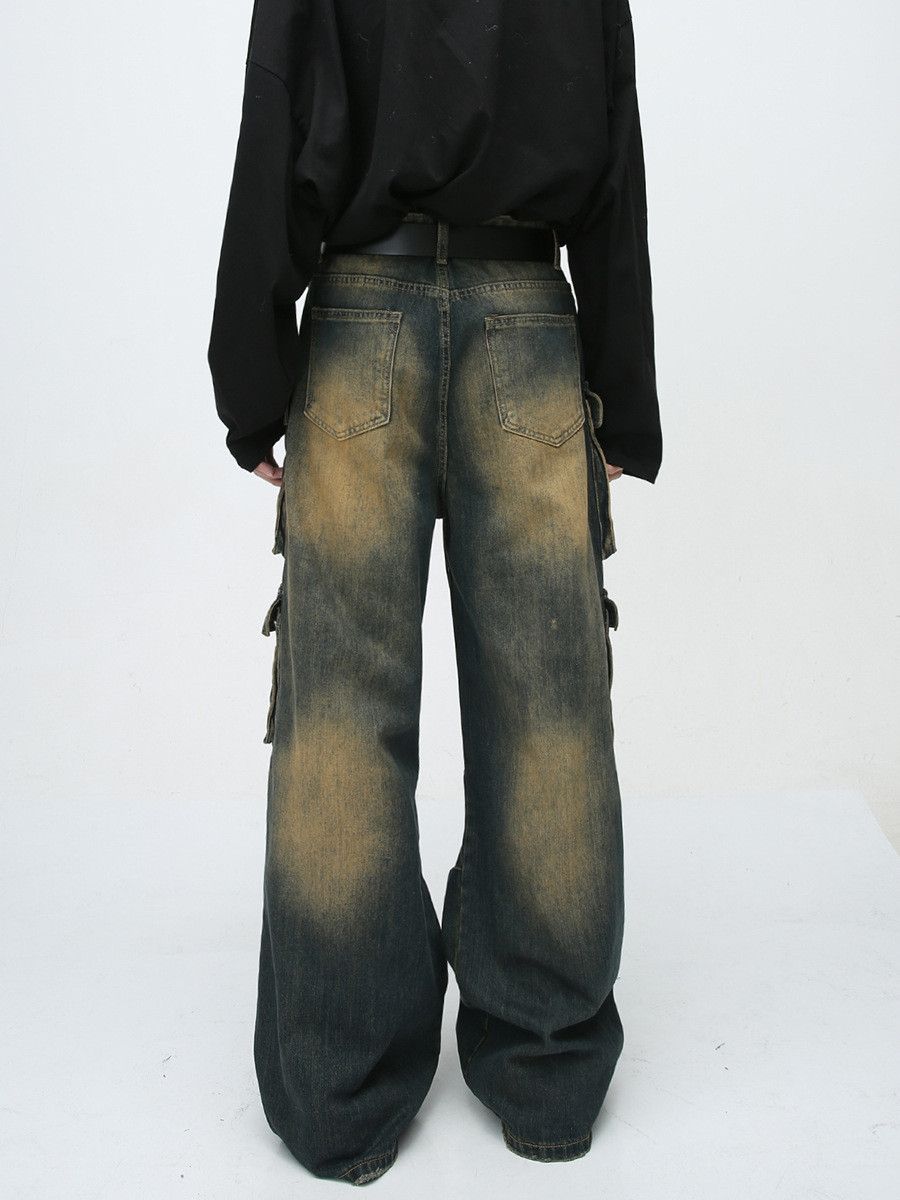 Vintage Men's Multi-Pocket Paneled Distressed Cargo Jeans Size US 32 / EU 48 - 4 Thumbnail