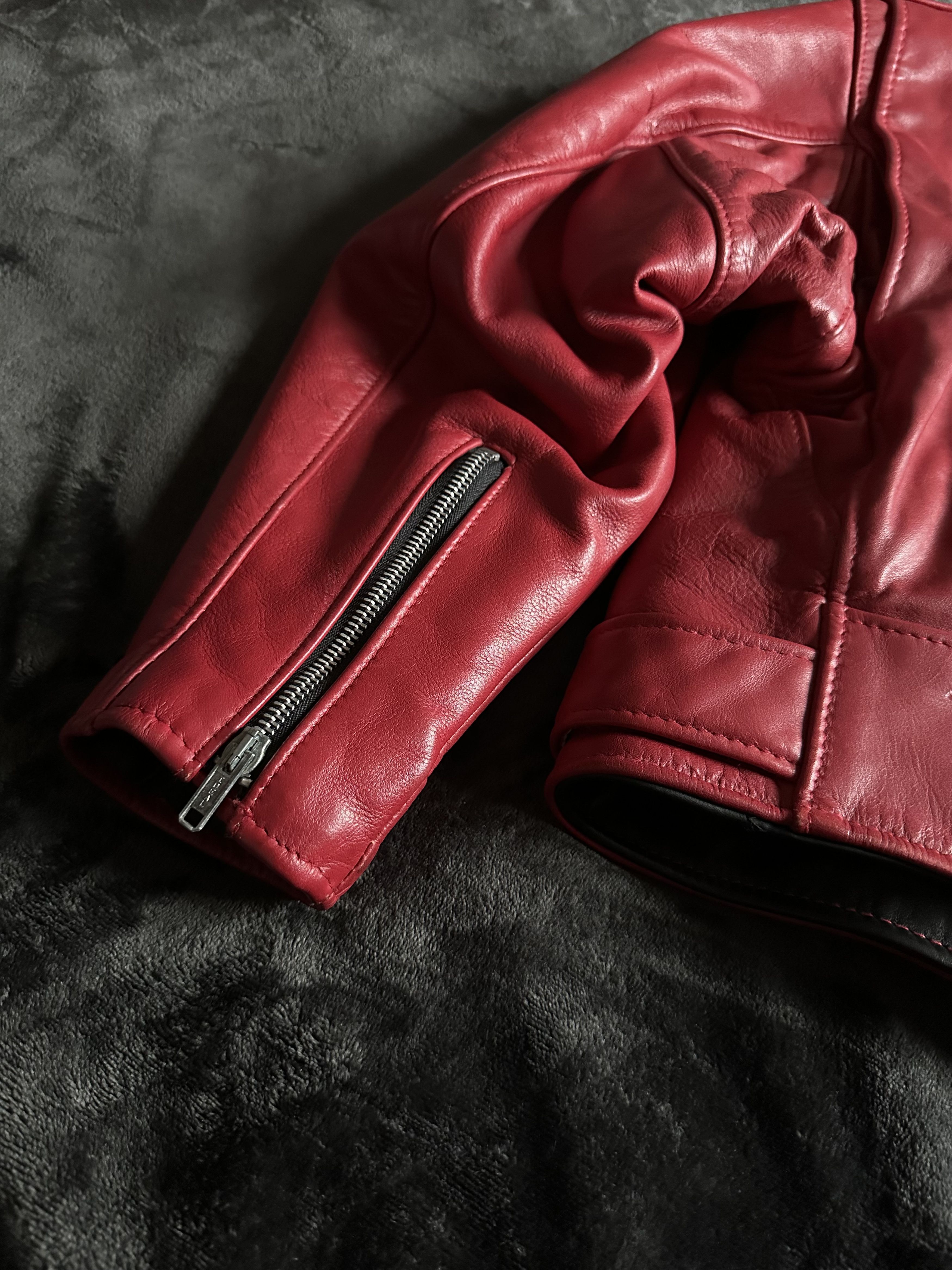 Schott Schott Perfecto Women's Leather Motorcycle Jacket Red sz.12 Size L / US 10 / IT 46 - 13 Thumbnail