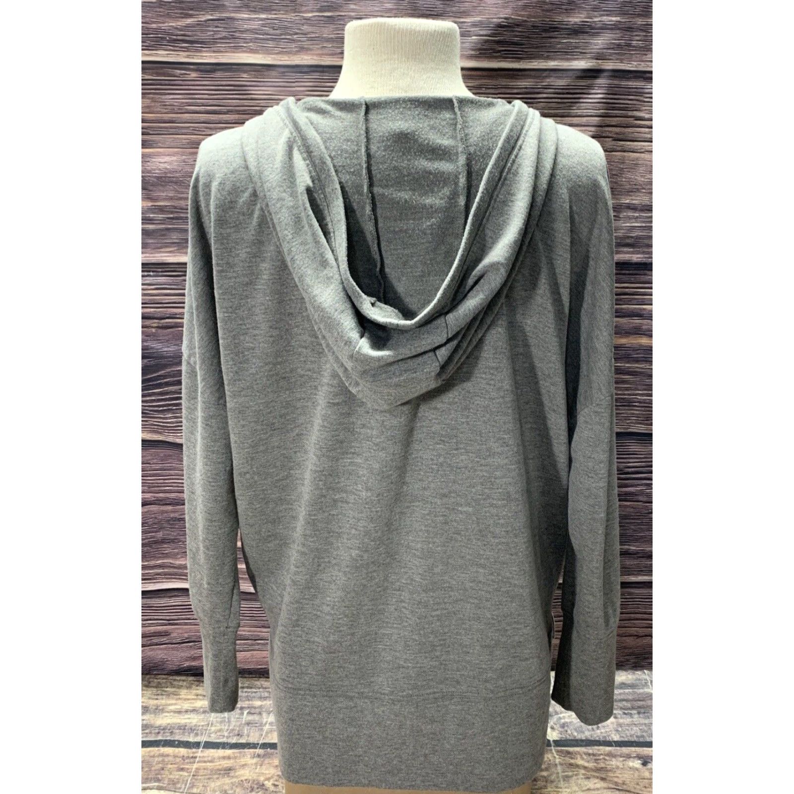 Vintage MTA Sport Hoodie Woman’s Size Medium Gray Dolman Sleeve 4" Side Slits Hooded Pullover Womens Size M / US 6-8 / IT 42-44 - 3 Thumbnail