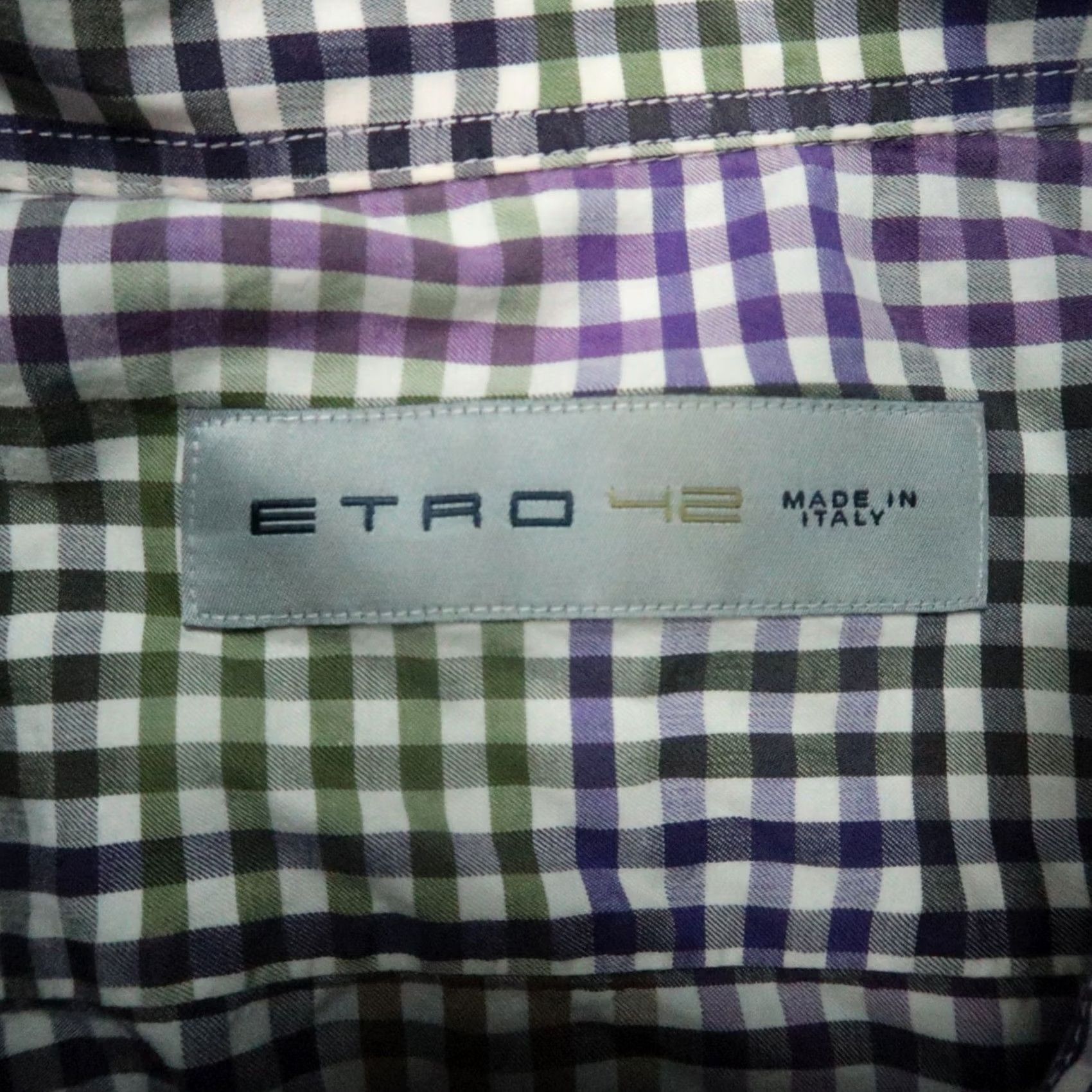 Etro Etro Shirt Men XL Purple Gingham Long Sleeve Button-Up Shirt Vintage? No (but check). Size US XL / EU 56 / 4 - 3 Thumbnail