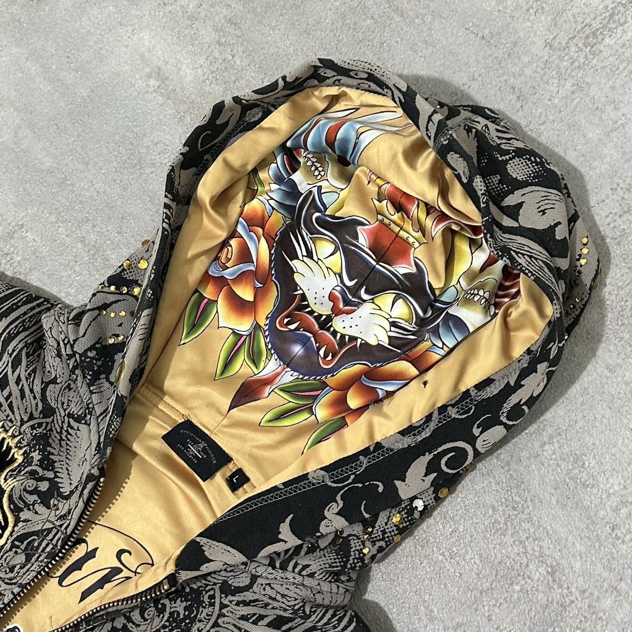 Christian Audigier × Ed Hardy VINTAGE CHRISTIAN AUDIGER GEM INSIDE OUT EMBROIDERY HOODIE Size US L / EU 52-54 / 3 - 3 Thumbnail
