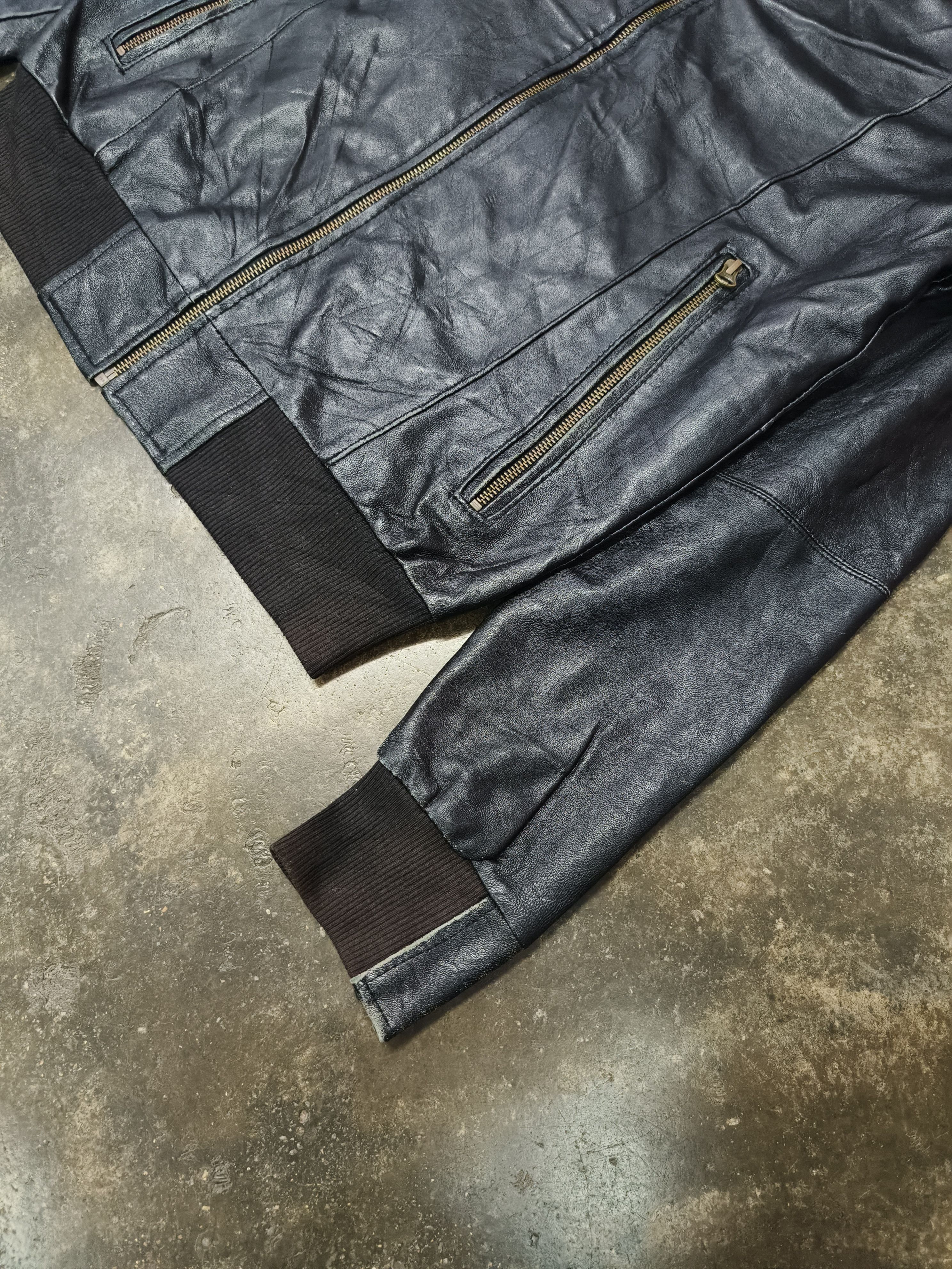 Japanese Brand MONO MART BLACK BIKER RIDING JACKET LEATHER Size US S / EU 44-46 / 1 - 3 Thumbnail