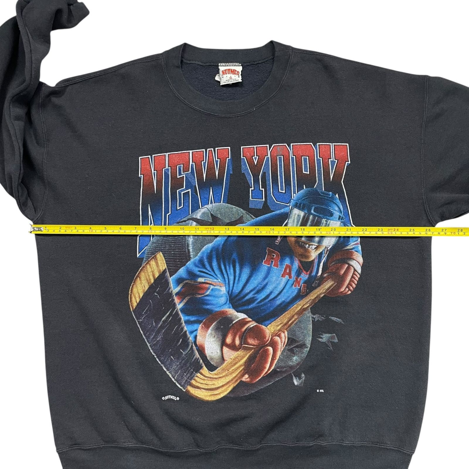 NHL VTG 90s NEW YORK RANGERS NUTMEG DOUBLE SIDE SWEATSHIRT XL Size US XL / EU 56 / 4 - 8 Thumbnail