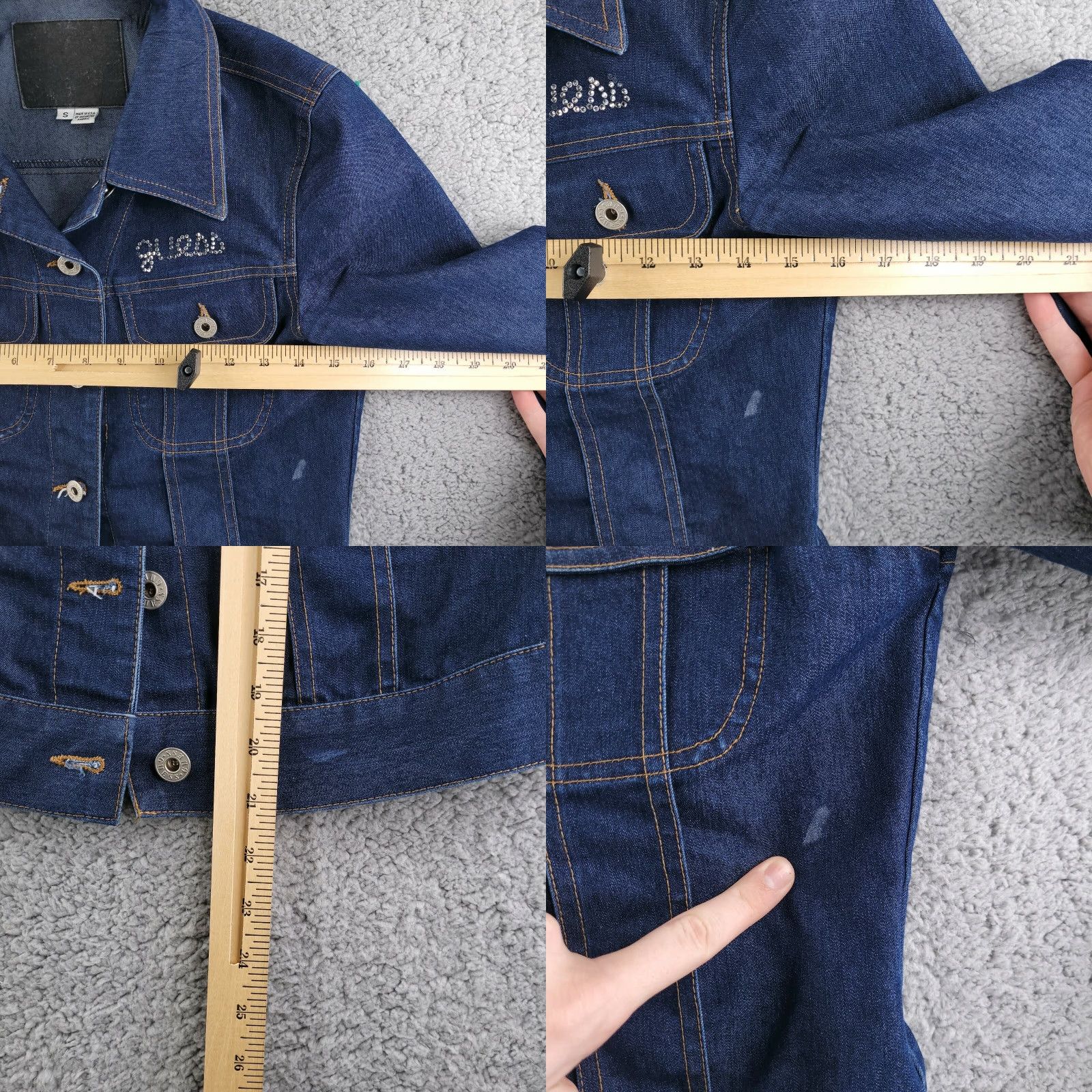 Guess VINTAGE GUESS Jacket Women Small Blue Denim Jean Jacket Button Rhinestone Made in USA Women Denim Jacket Rhinestone USA 90s Size 28" / US 6 / IT 42 - 8 Thumbnail