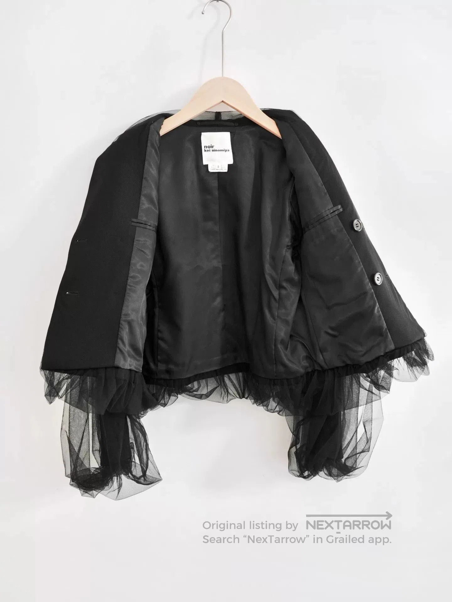 Noir Kei Ninomiya black wool and tulle blazer. Size S / US 4 / IT 40 - 8 Thumbnail