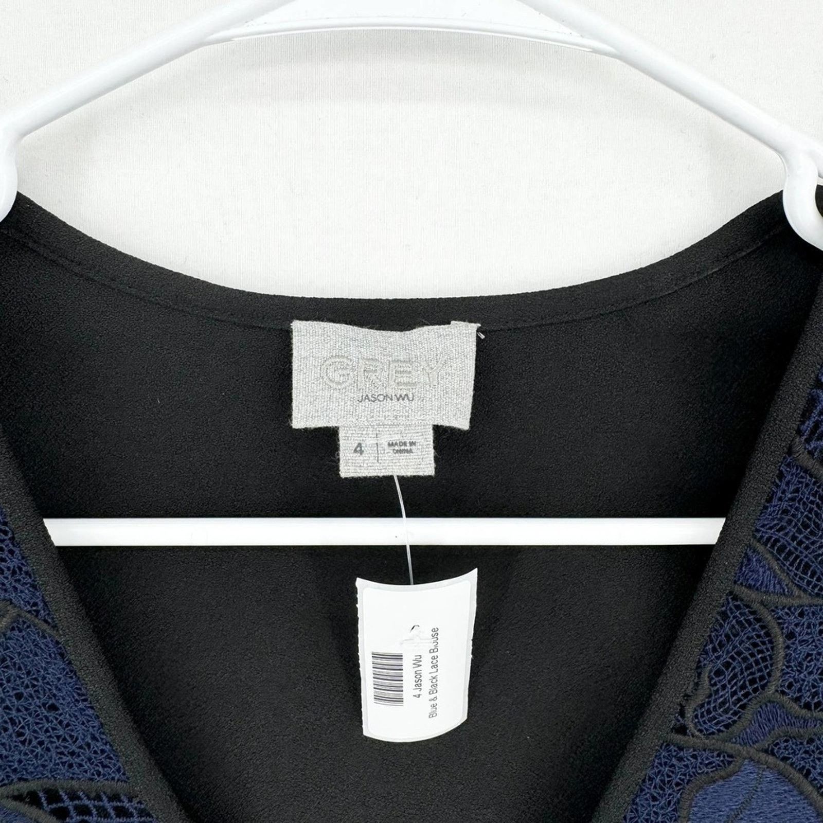 Jason Wu Jason Wu Grey Sleeveless Layered Floral Lace Top Blue Size 4 Size S / US 4 / IT 40 - 3 Thumbnail