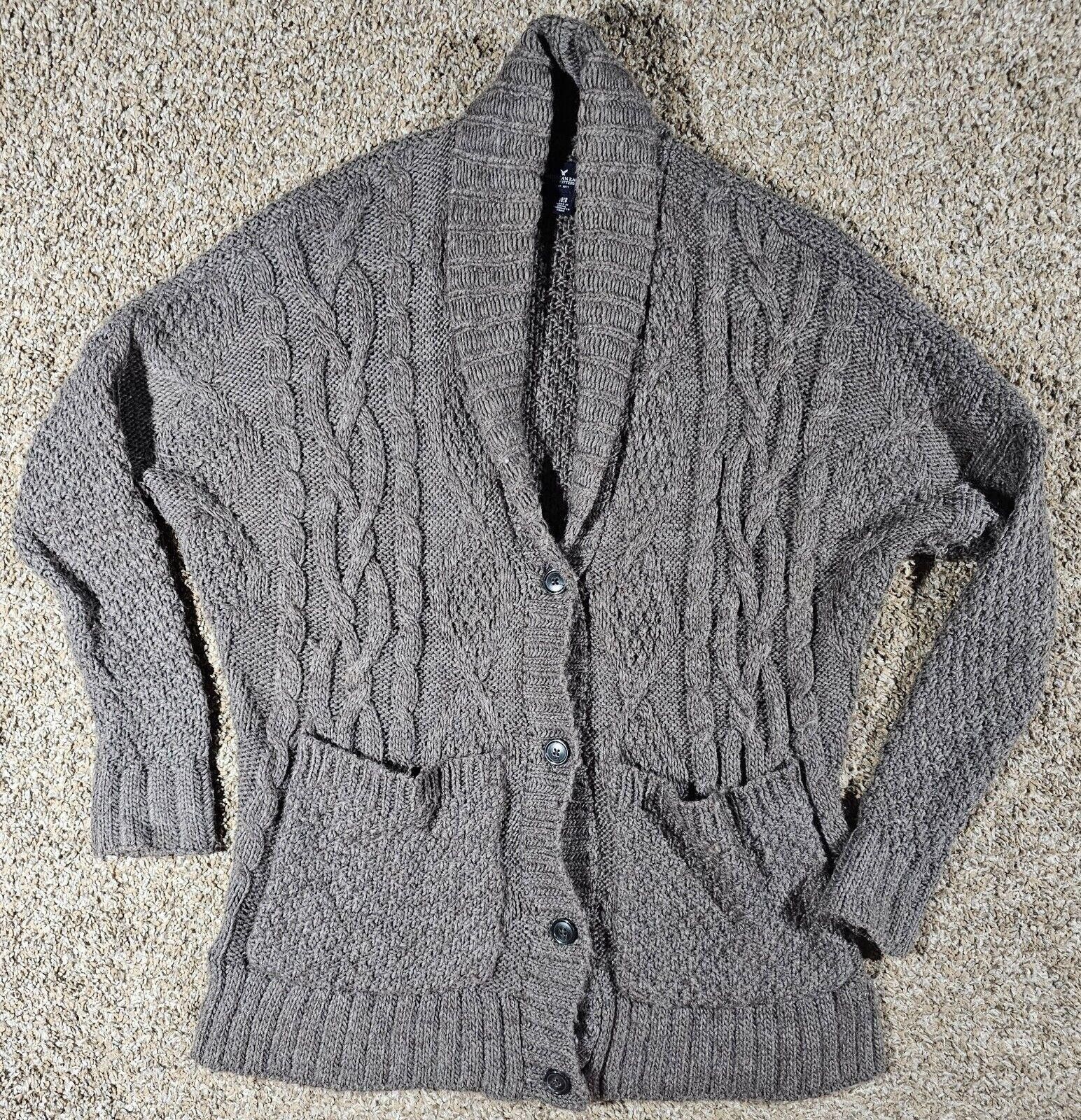 Designer American Eagle XS/S Gray 4 Button Cardigan Knit Wool Blend Size XS / US 0-2 / IT 36-38 - 1 Thumbnail