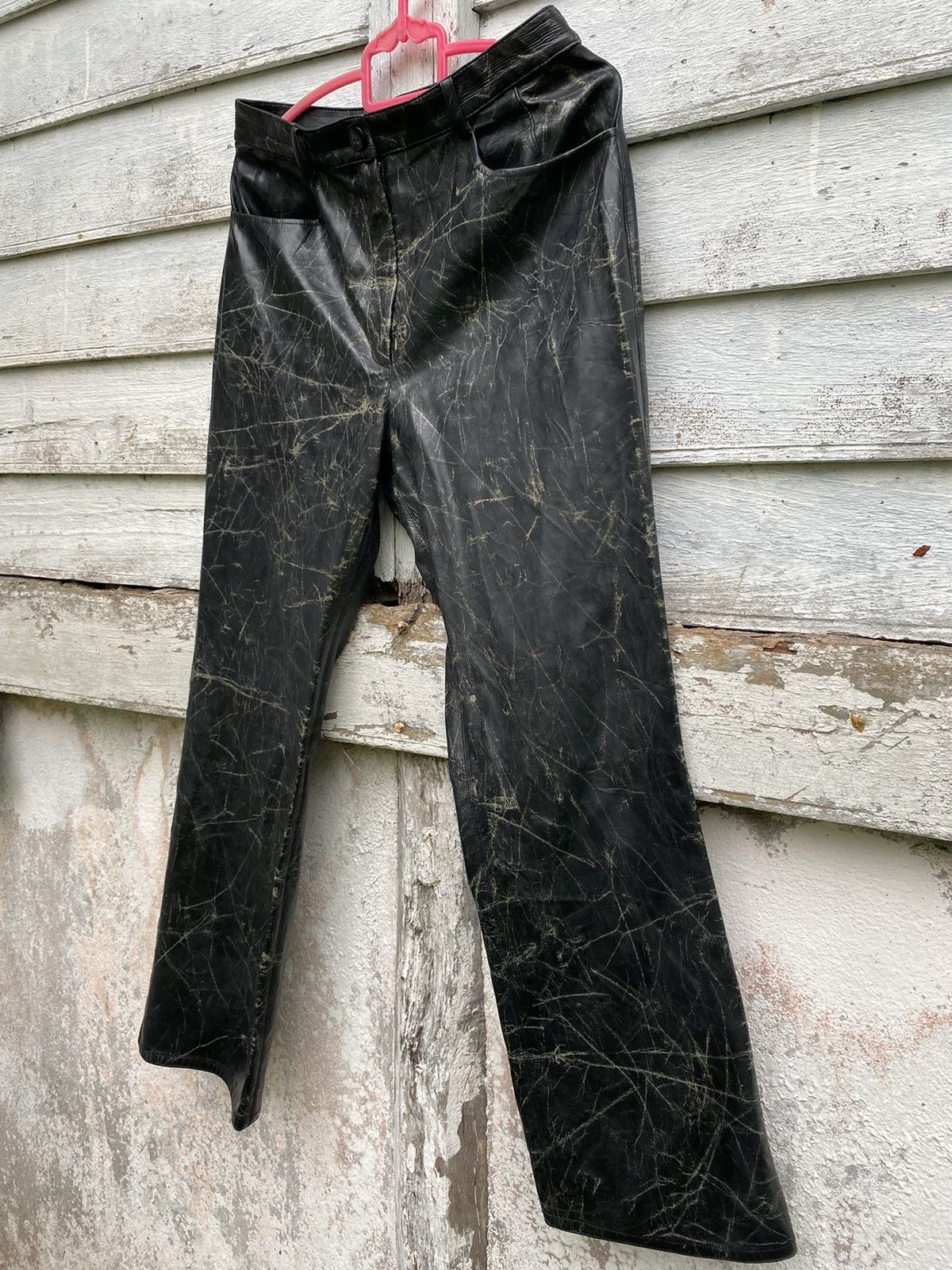 Designer Norma Kamali Bell Bottom Resin Coating Pant Size US 27 - 2 Thumbnail