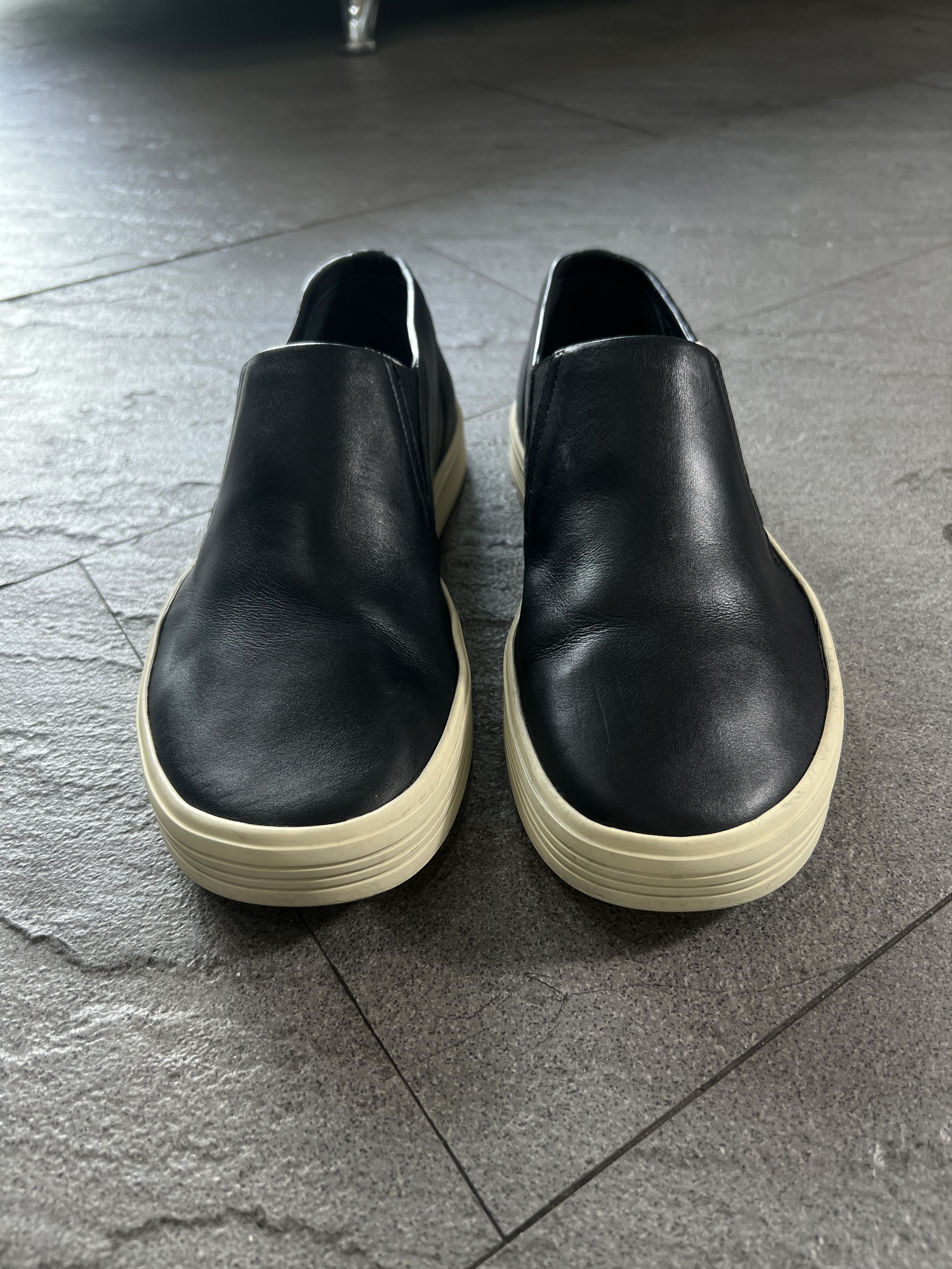 Rick Owens Rick Owens Leather Slip On Sneakers Black Size 40 Italy Size US 7 / EU 40 - 2 Thumbnail